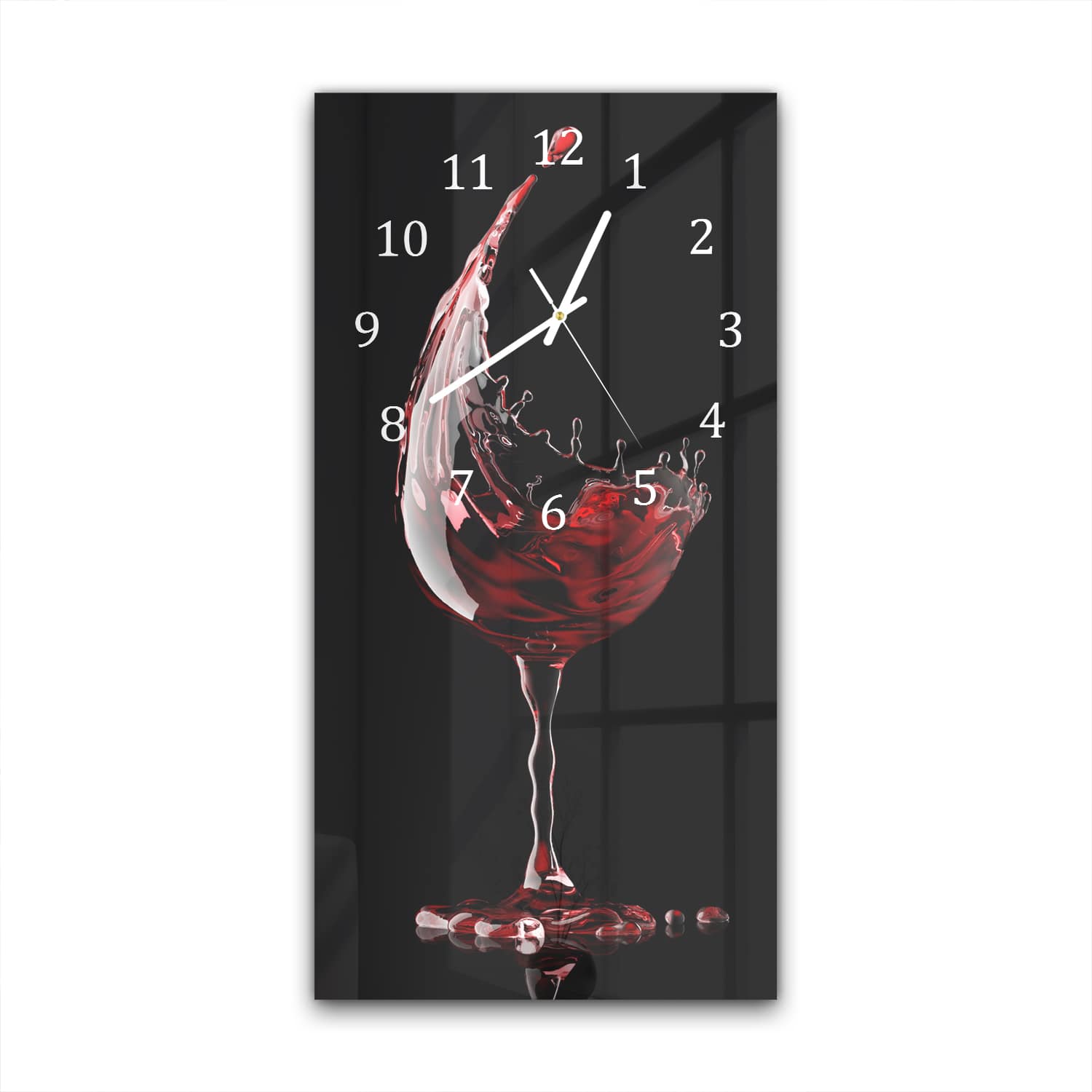 Wanduhr 30x60 - Flüssiges Weinglas