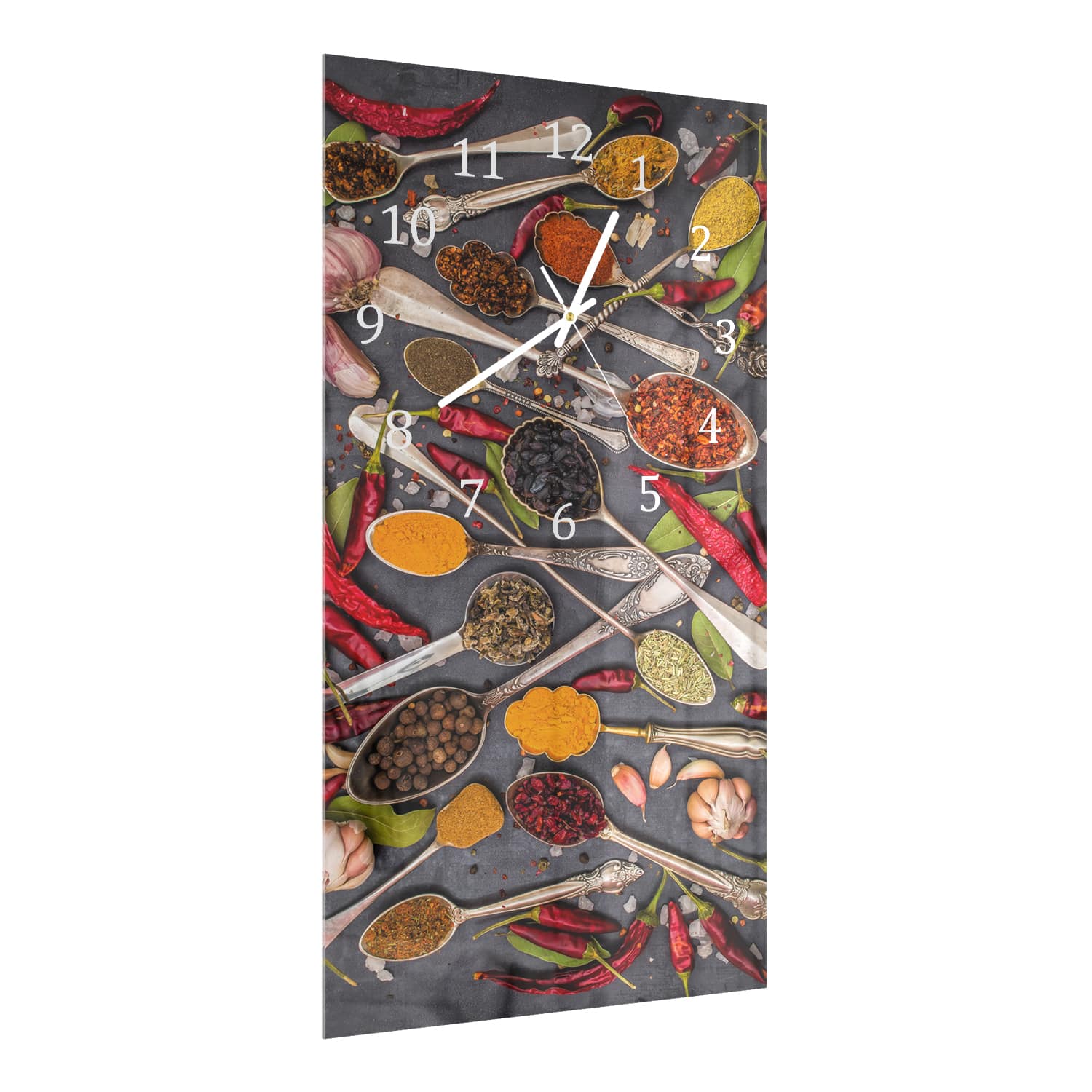 Wanduhr 30x60 - Gewürzmischung auf Stein