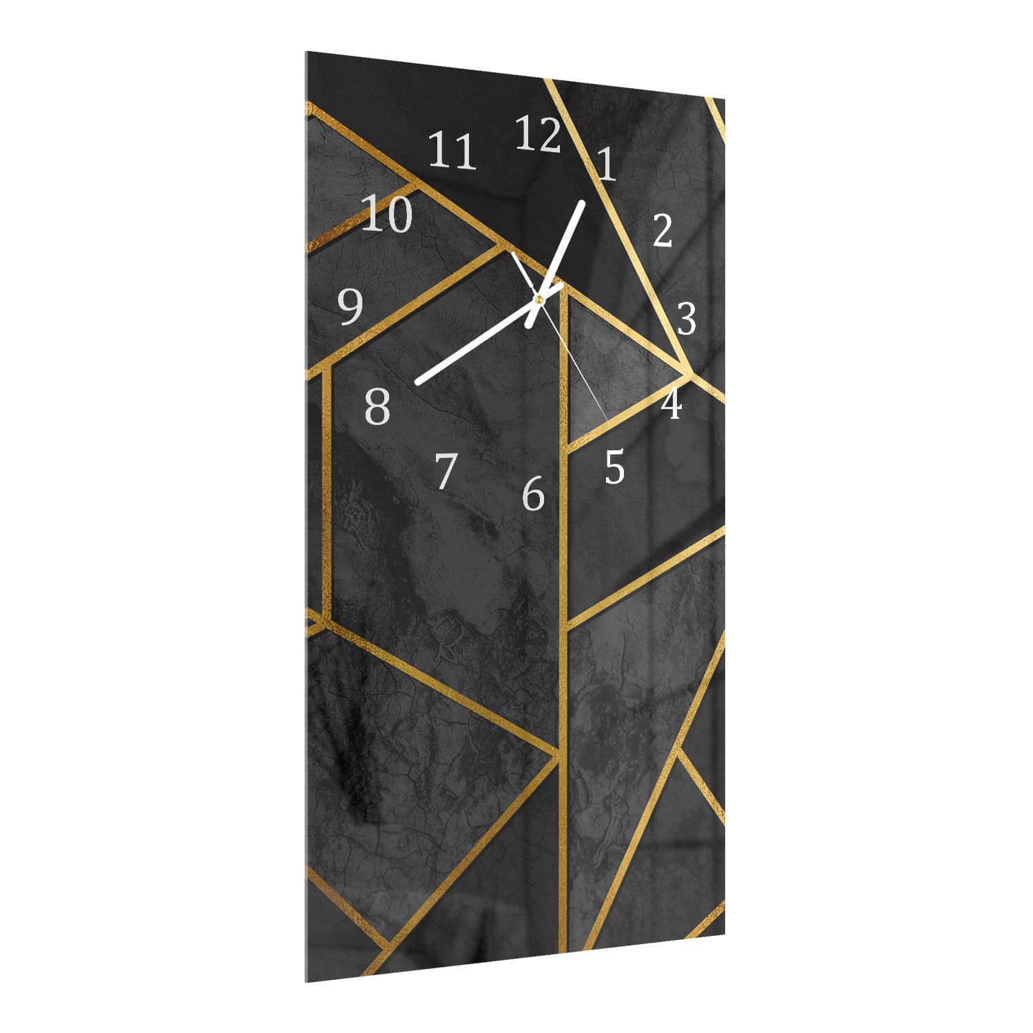 Wanduhr 30x60 - Luxuriöse Goldlinien