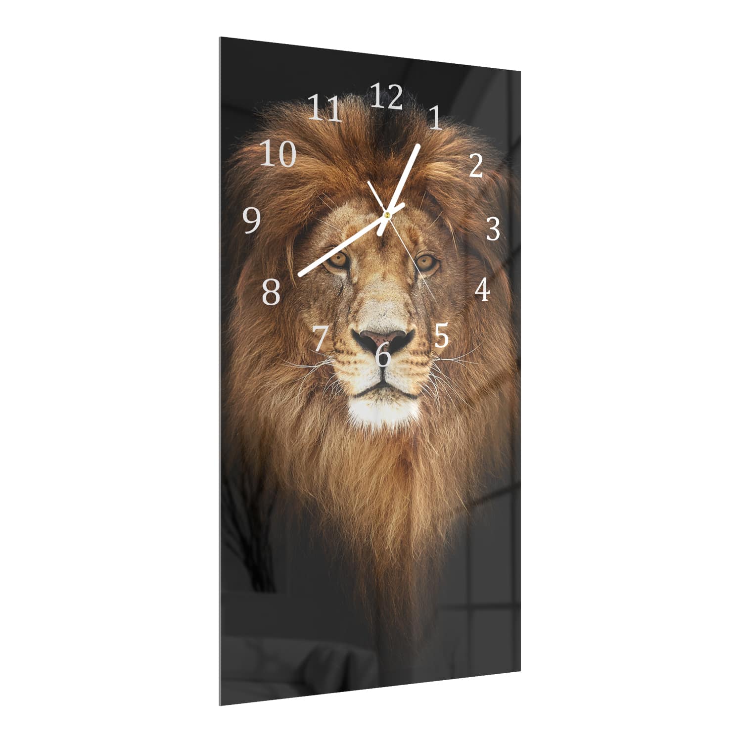 Wanduhr 30x60 - Löwenporträt