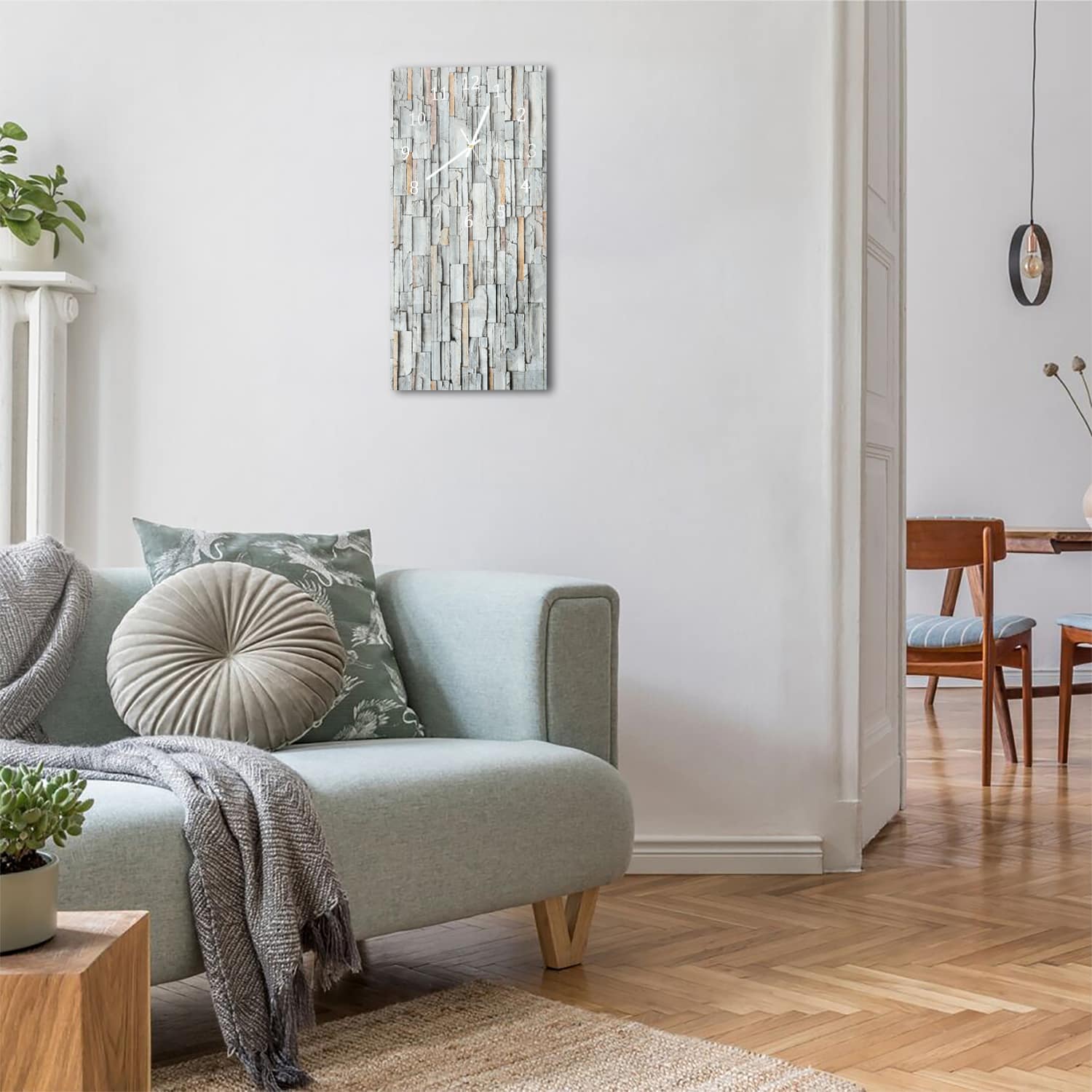 Wanduhr 30x60 - Steinmauer