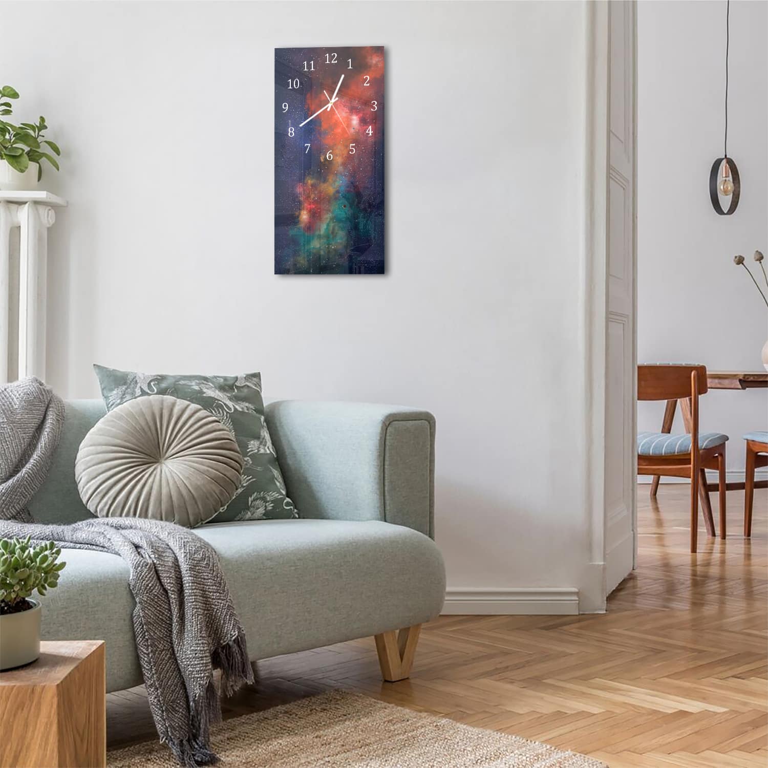 Wanduhr 30x60 - Bunter Himmel