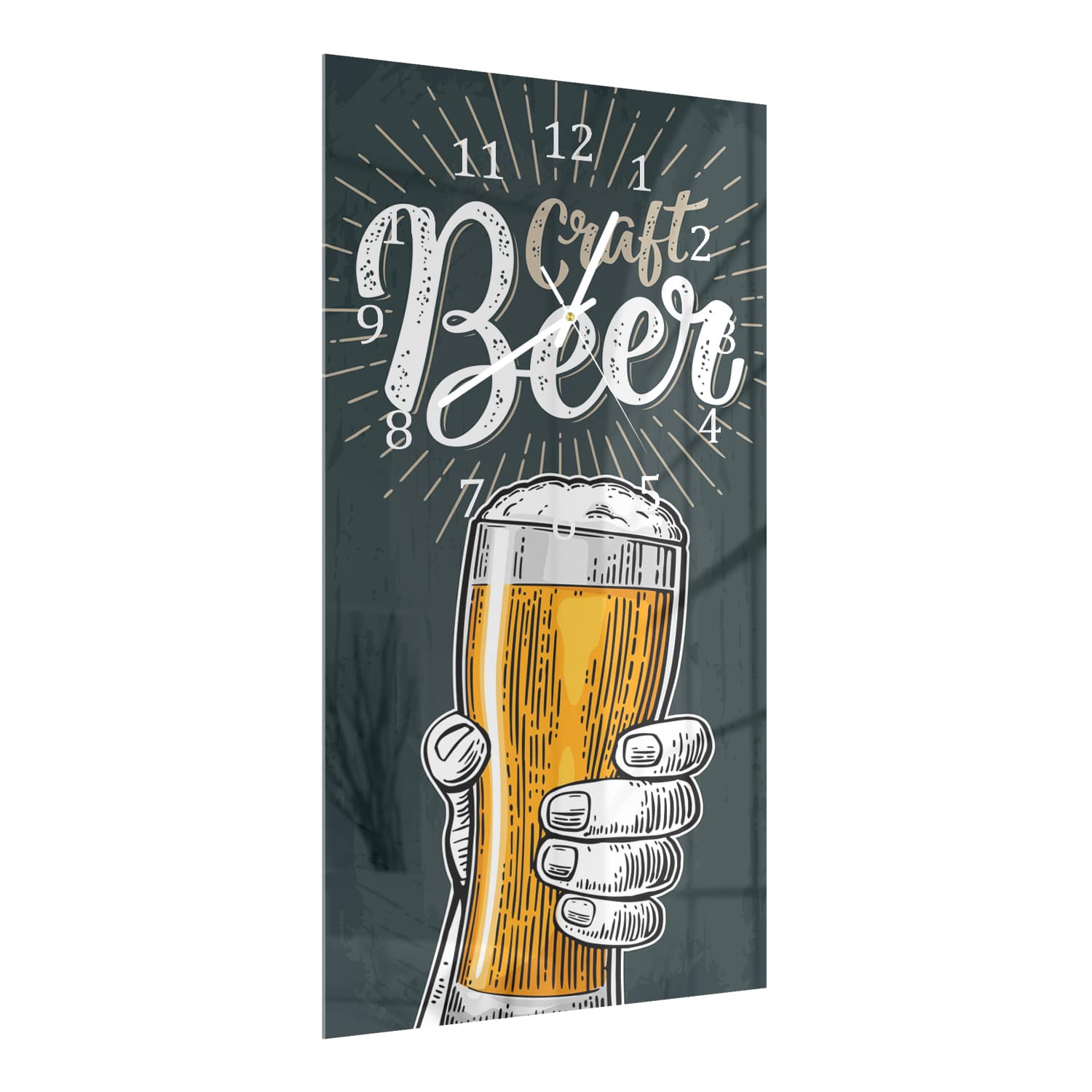 Wanduhr 30x60 - Bierglas-Design