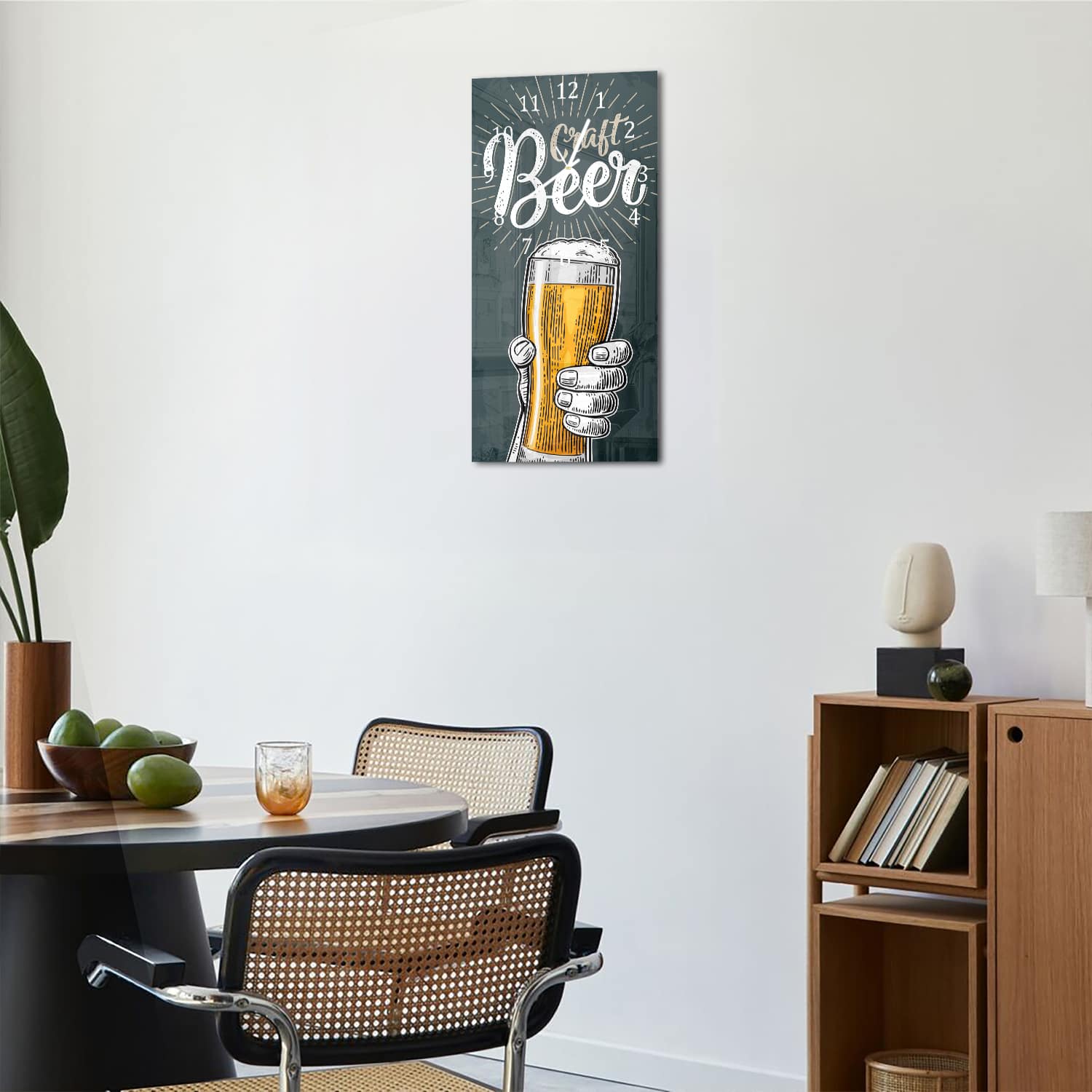 Wanduhr 30x60 - Bierglas-Design