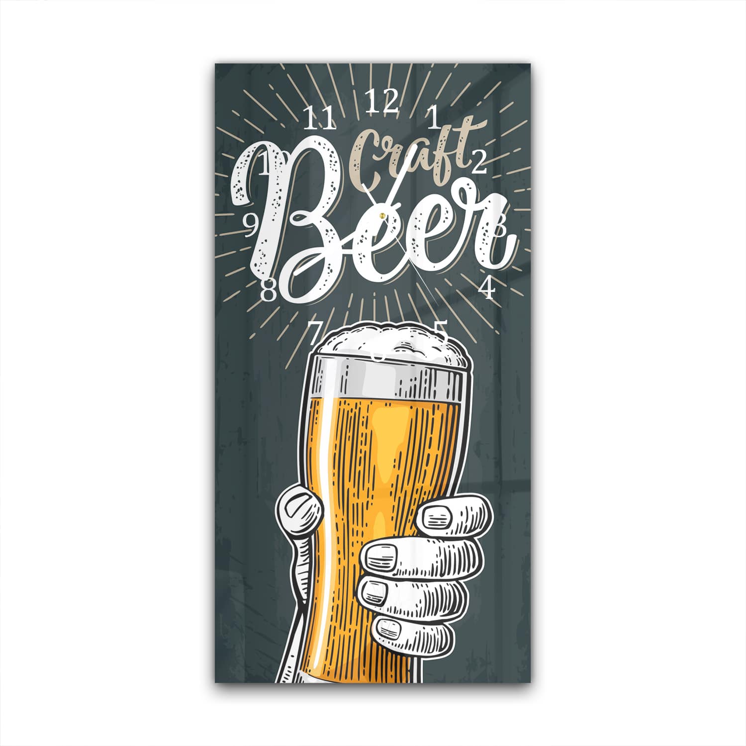 Wanduhr 30x60 - Bierglas-Design