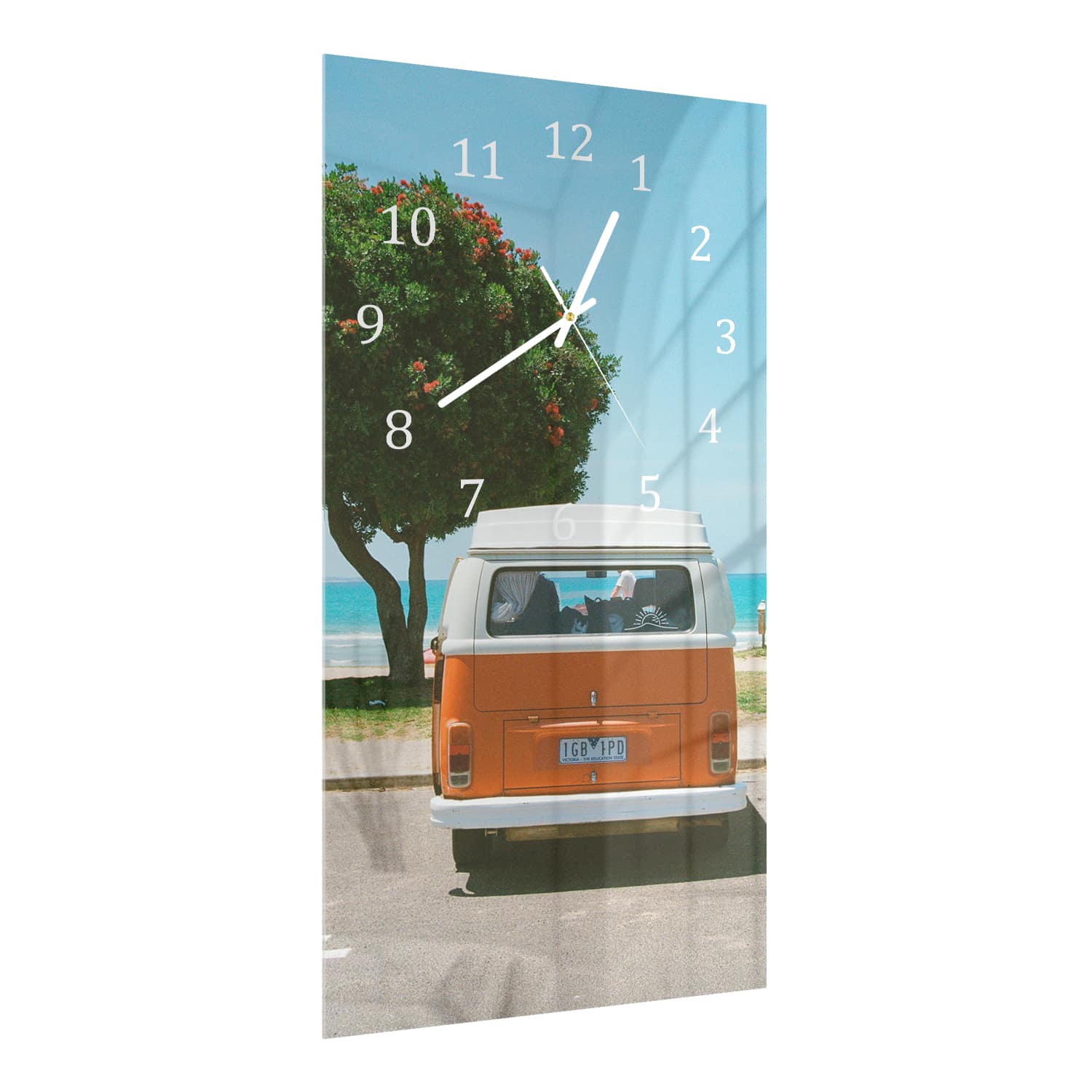 Wanduhr 30x60 - Wohnmobil am Strand