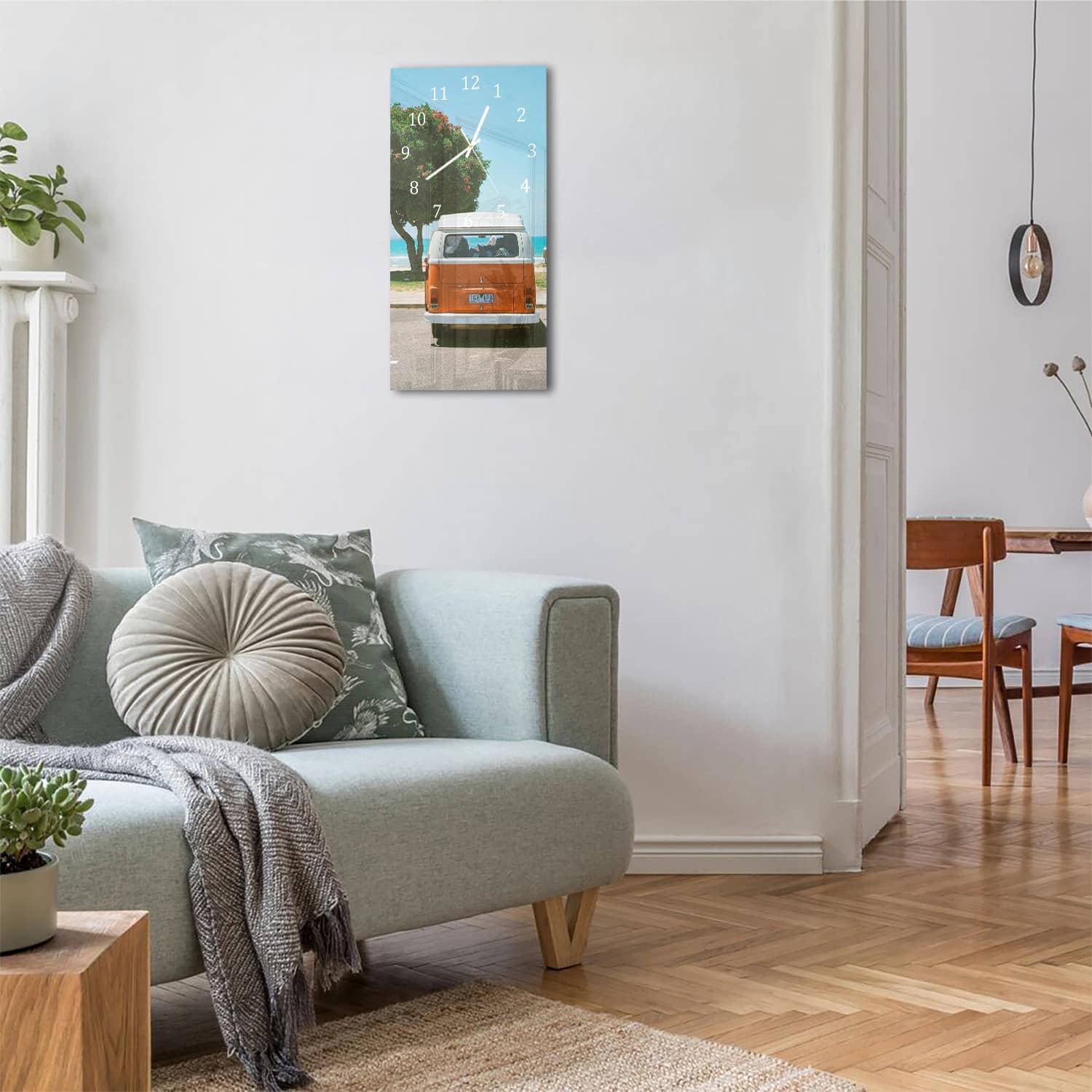 Wanduhr 30x60 - Wohnmobil am Strand