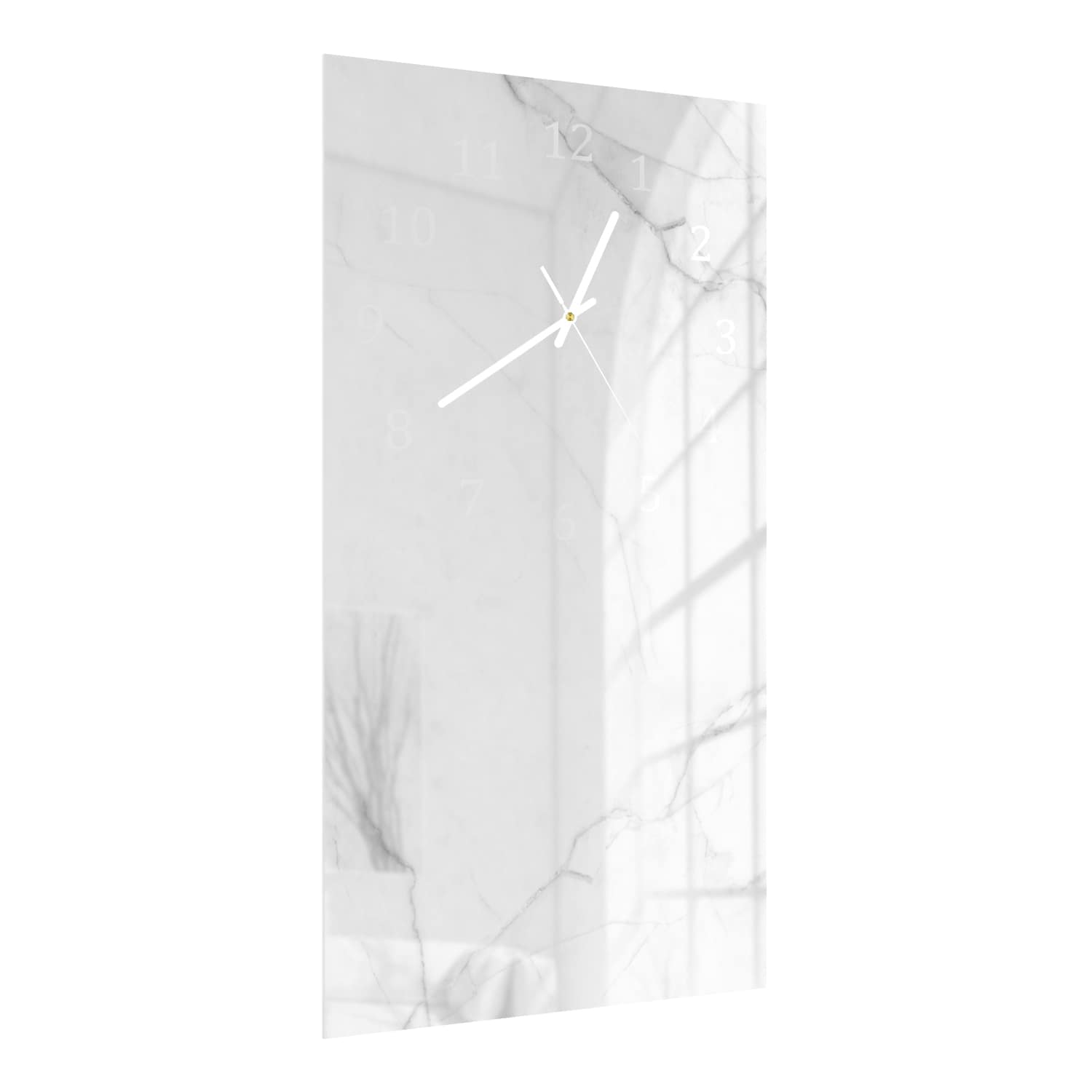 Wanduhr 30x60 - Milchweißer Marmor