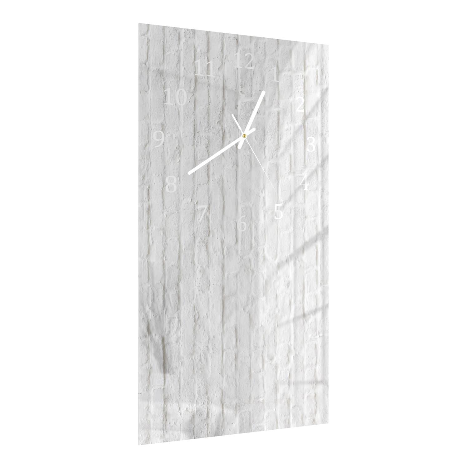 Wanduhr 30x60 - Weiße Steinmauer