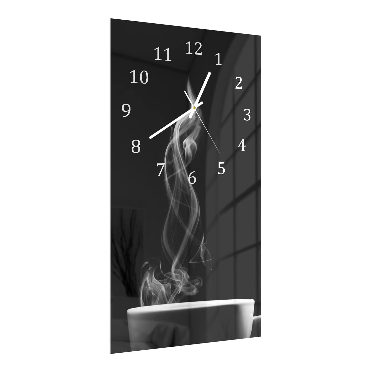 Wanduhr 30x60 - Kaffee mit Dampf