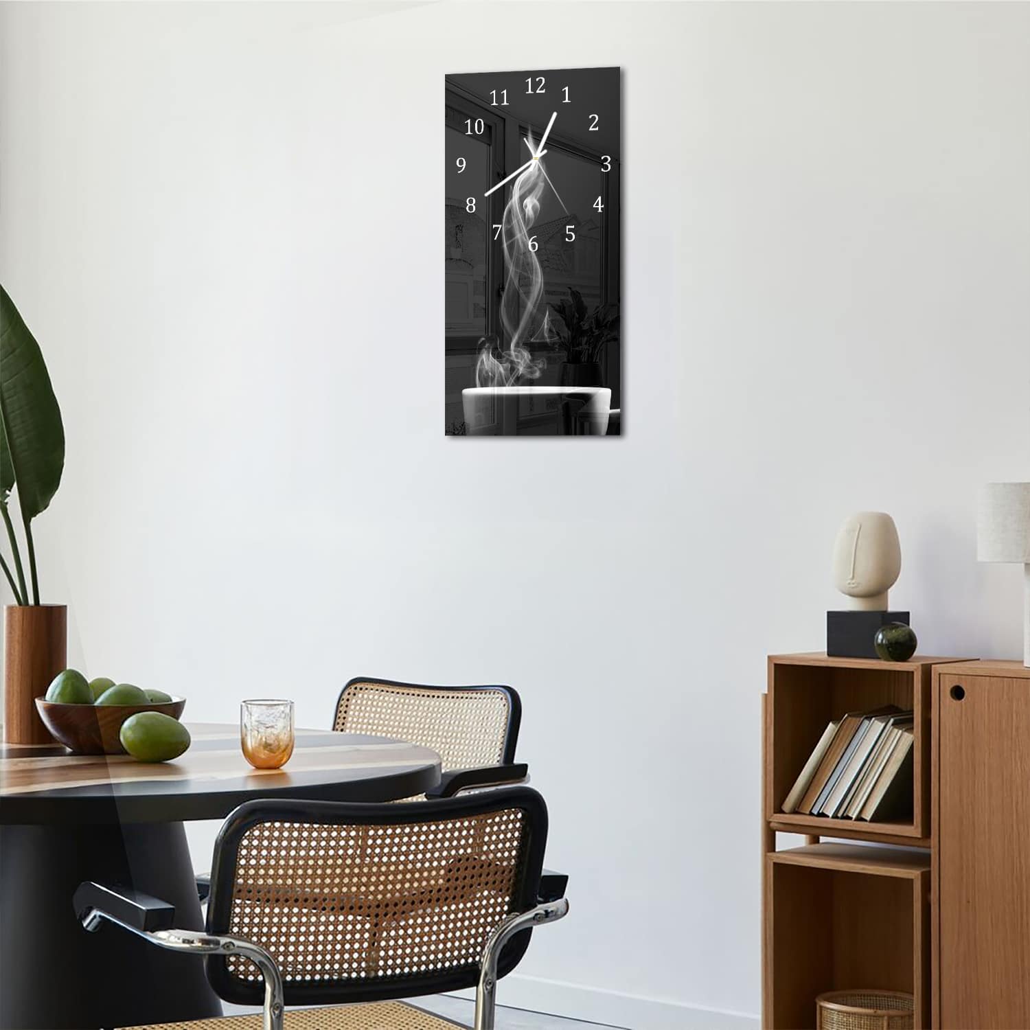 Wanduhr 30x60 - Kaffee mit Dampf