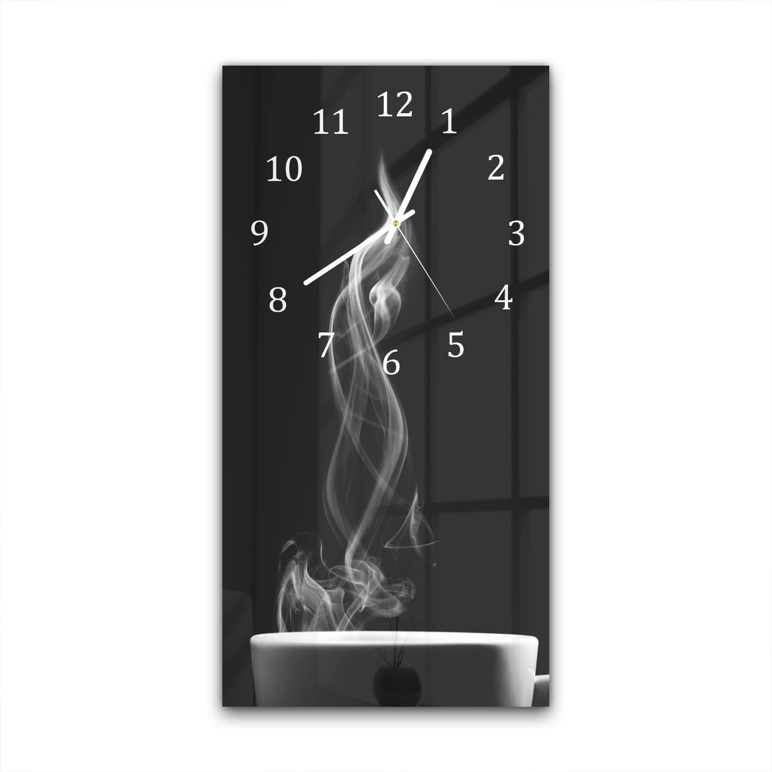 Wanduhr 30x60 - Kaffee mit Dampf
