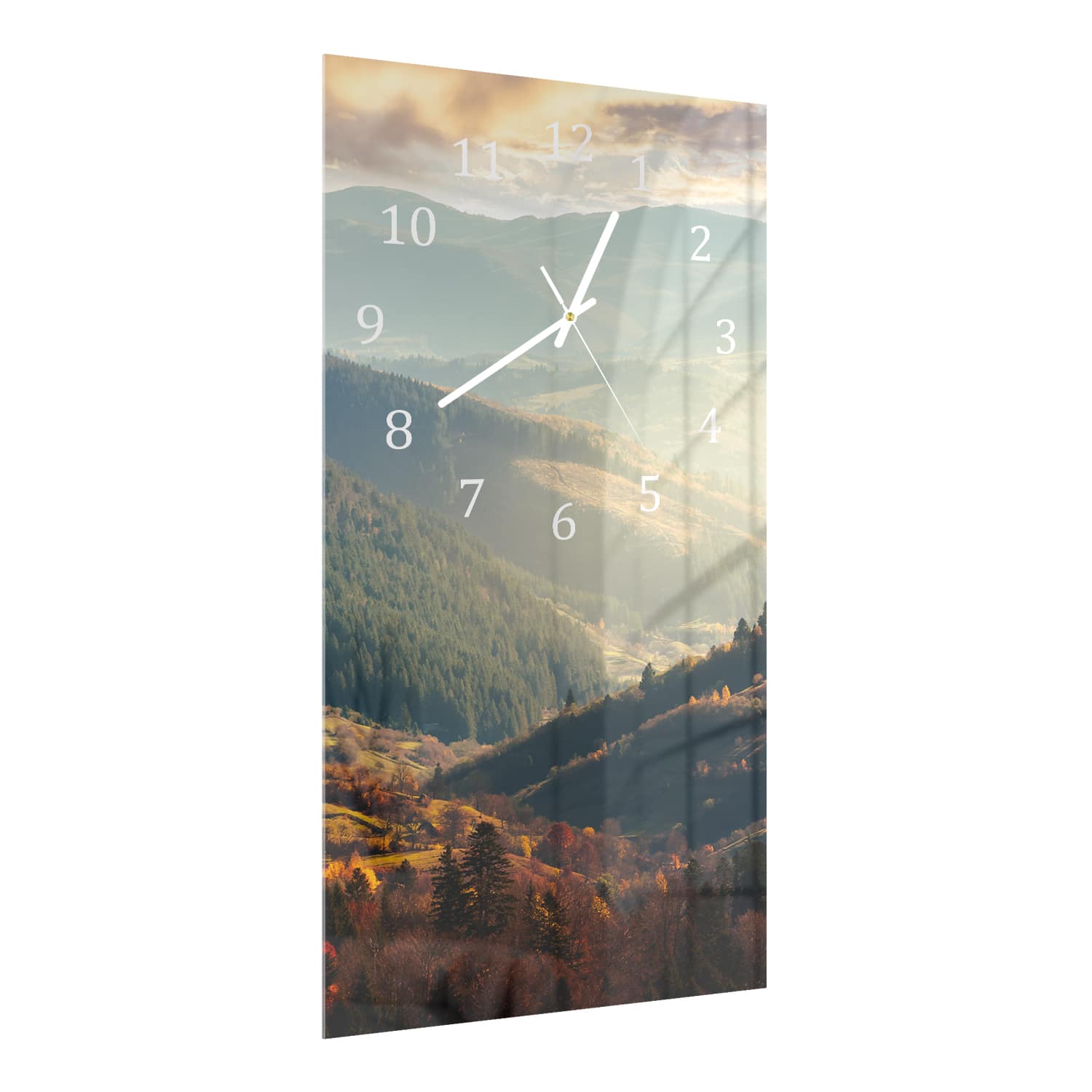 Wanduhr 30x60 - Herbst in den Bergen