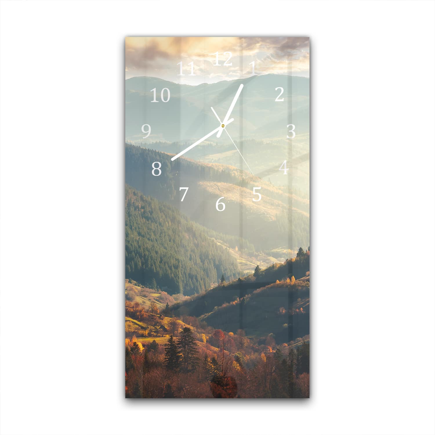 Wanduhr 30x60 - Herbst in den Bergen