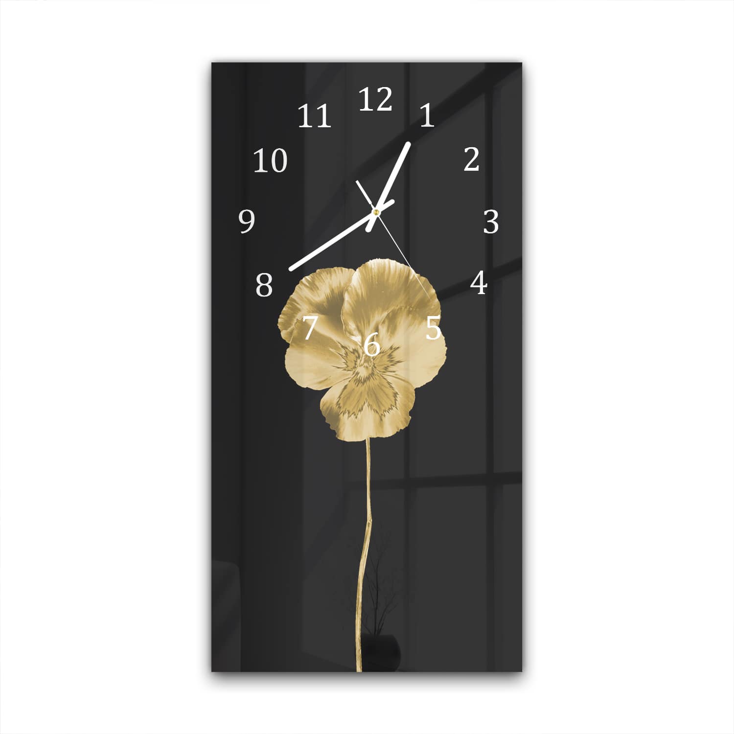 Wanduhr 30x60 - Goldenes Veilchen