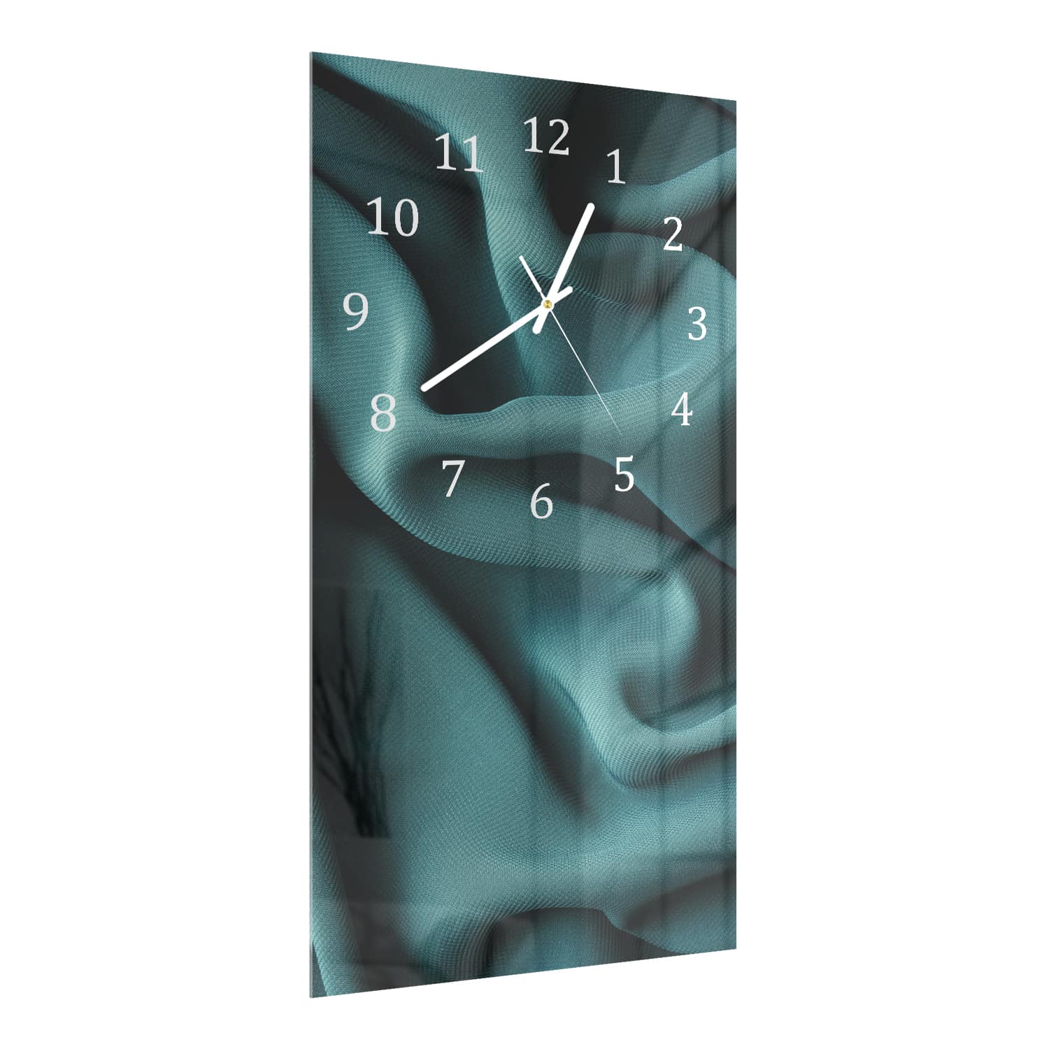 Wanduhr 30x60 - Grüne Stofftextur