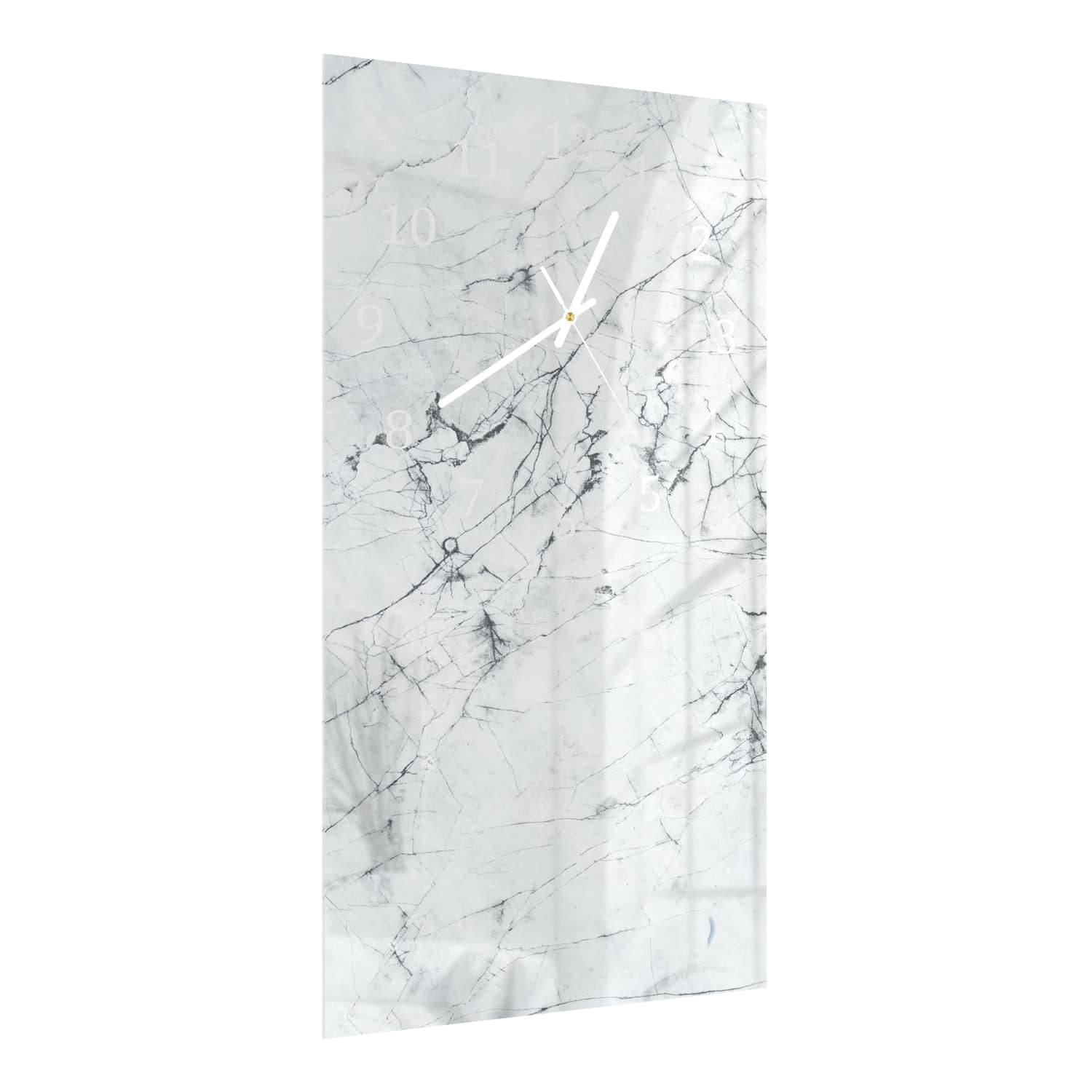 Wanduhr 30x60 - Schwarz-weißer Marmor