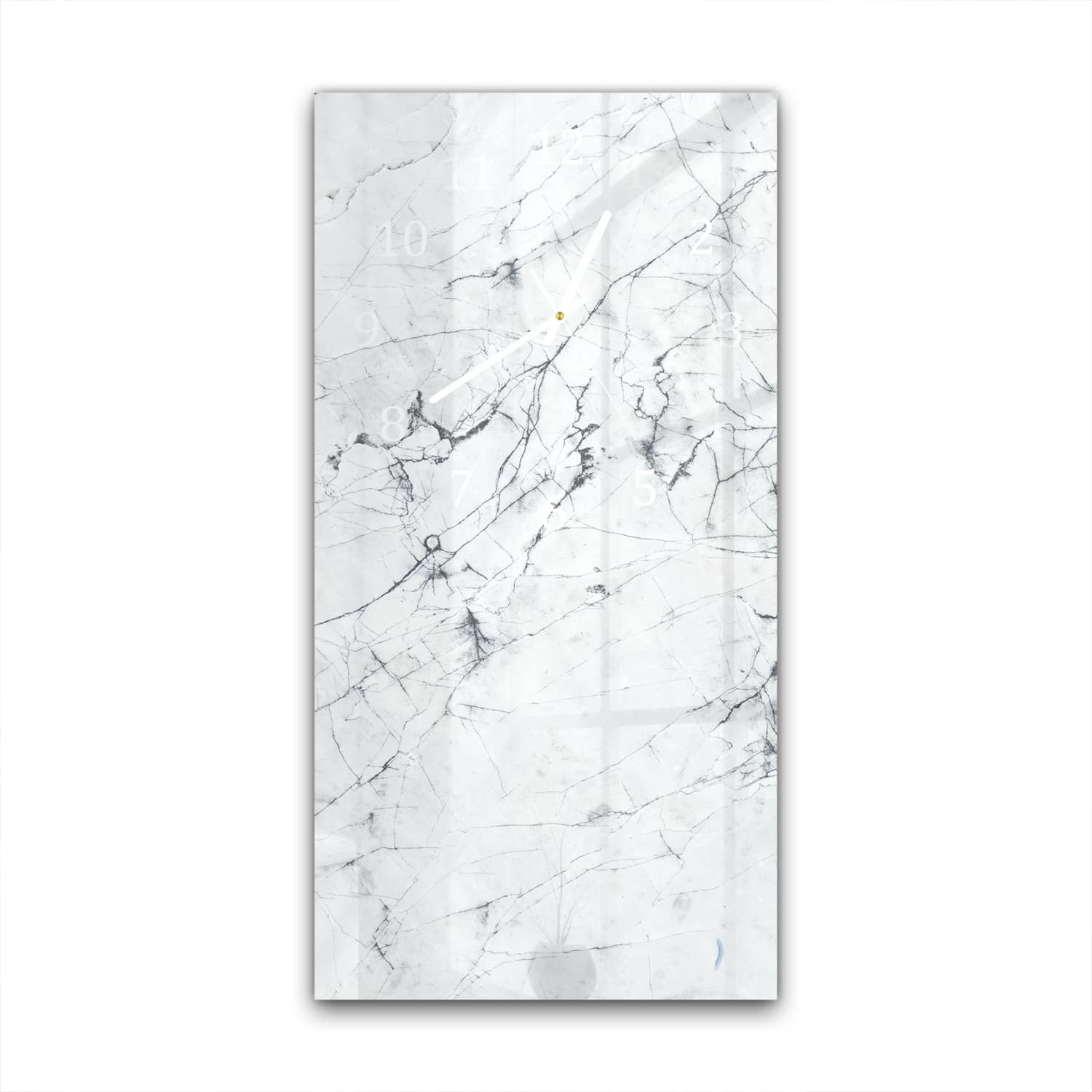 Wanduhr 30x60 - Schwarz-weißer Marmor