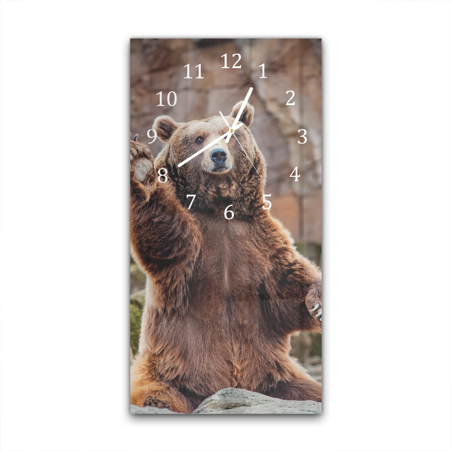 Wanduhr 30x60 - Winkender Bär