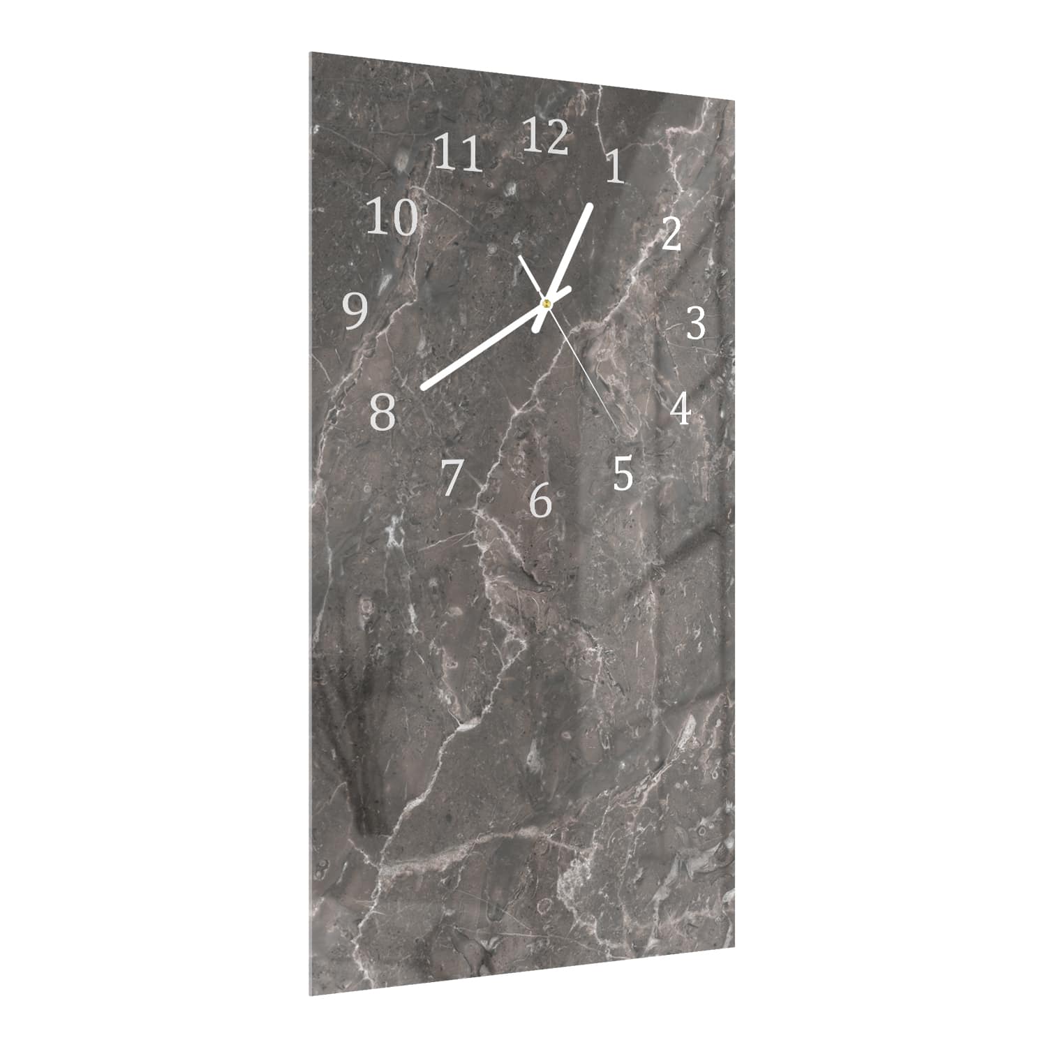 Wanduhr 30x60 - Grau-brauner Marmor