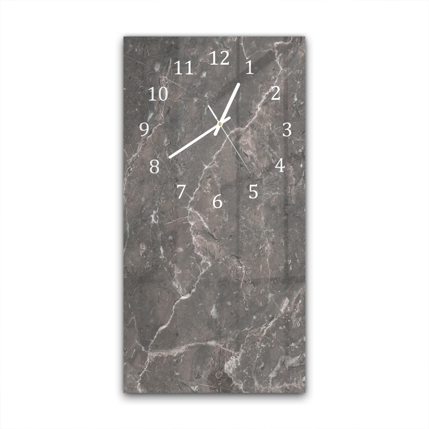 Wanduhr 30x60 - Grau-brauner Marmor