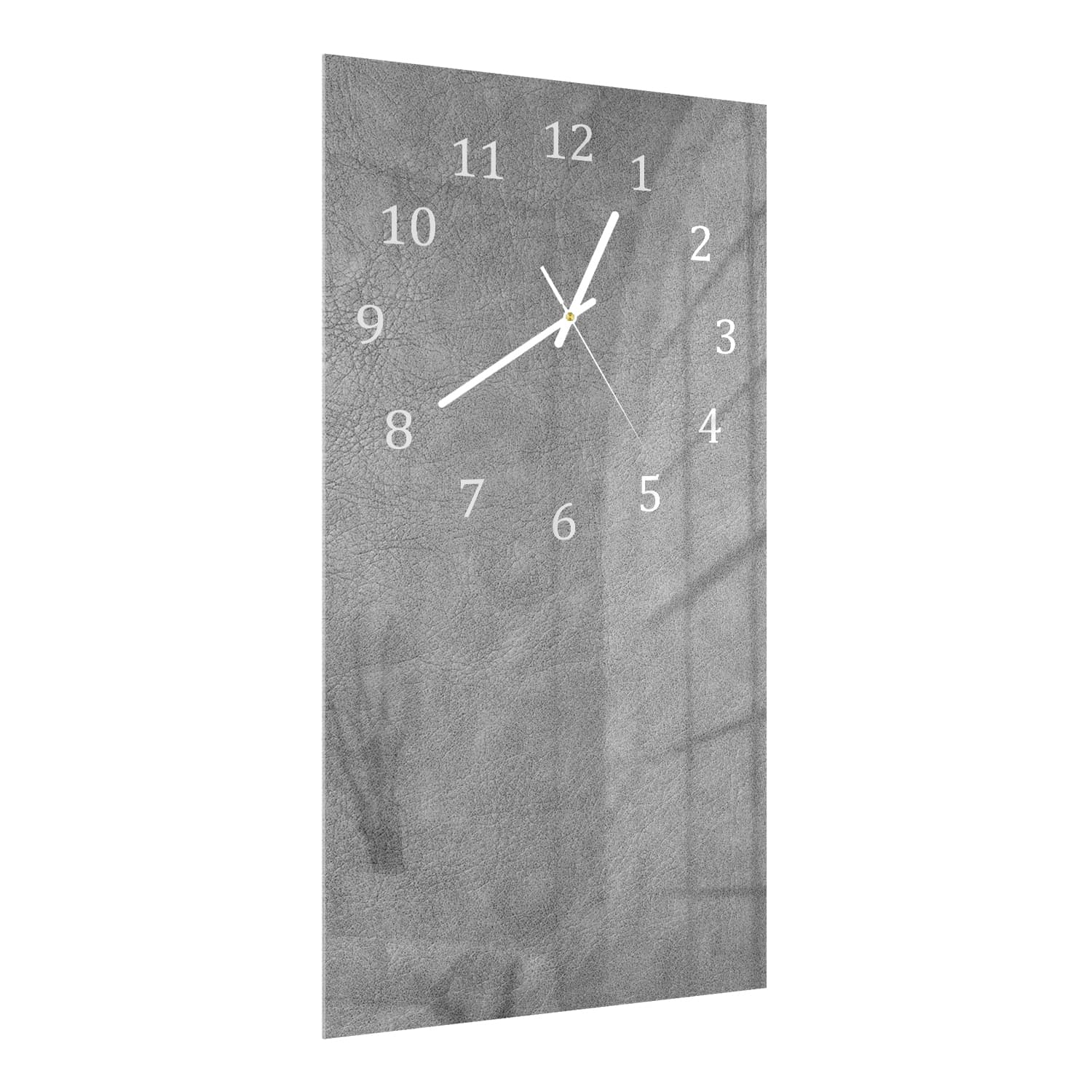 Wanduhr 30x60 - Graues Leder