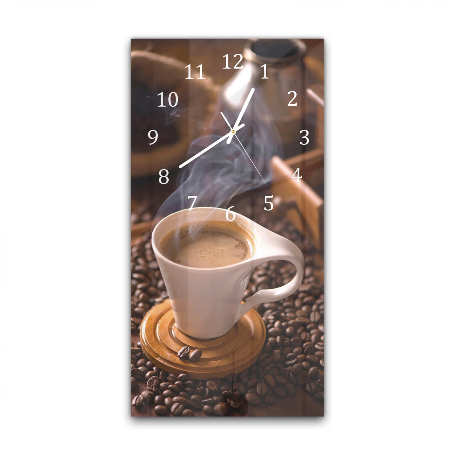 Wanduhr 30x60 - Warme Tasse Kaffee