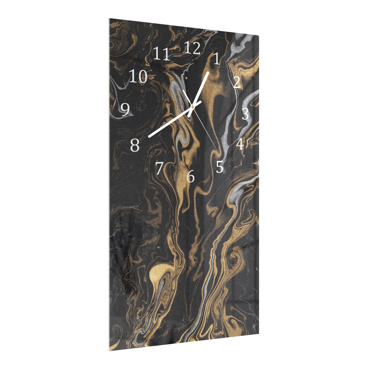 Wanduhr 30x60 - Marmorierte Tintentextur