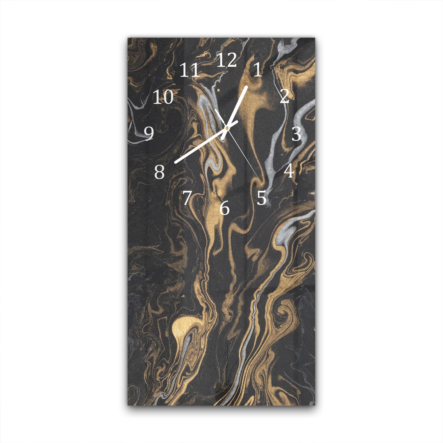 Wanduhr 30x60 - Marmorierte Tintentextur