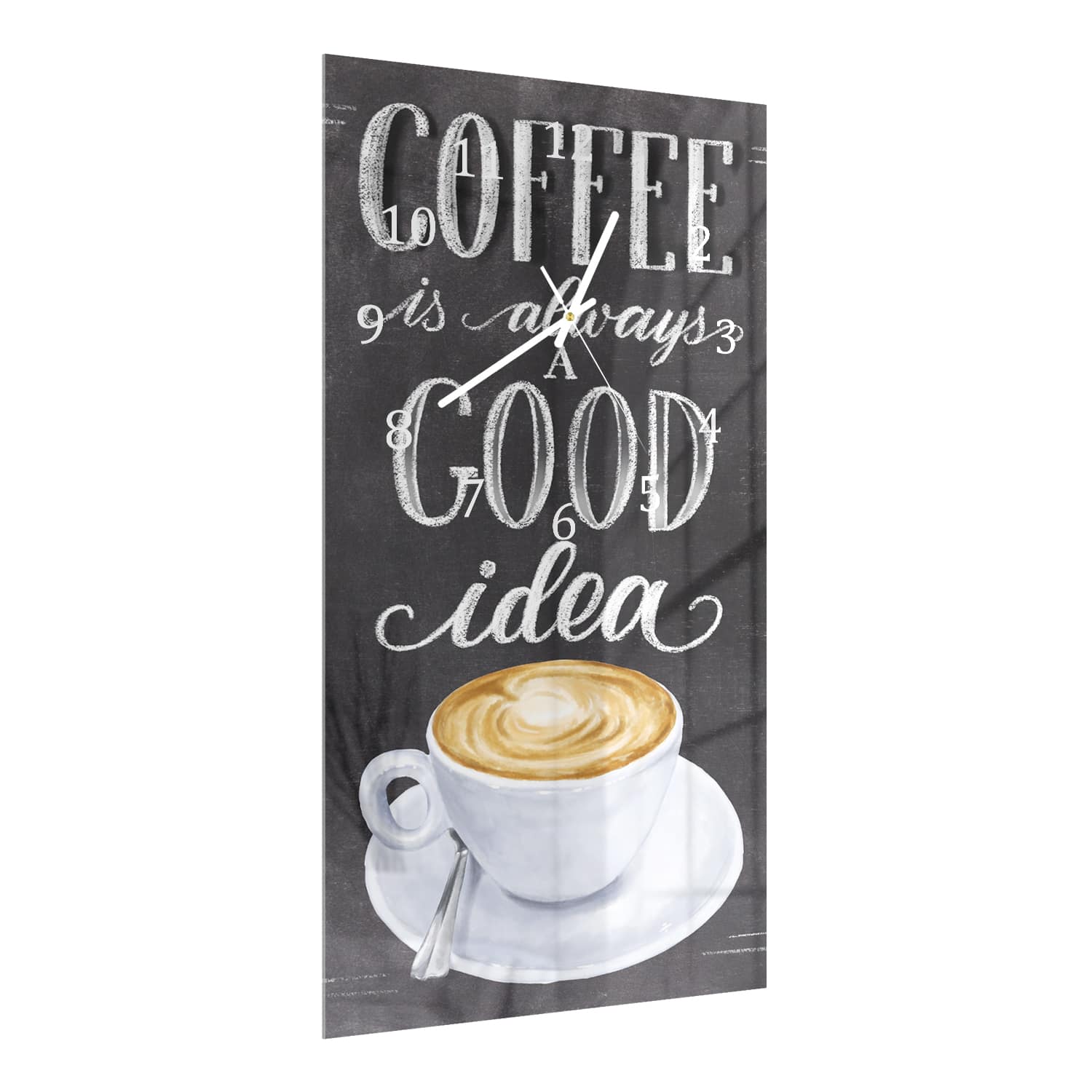 Wanduhr 30x60 - Kaffee-Spruch