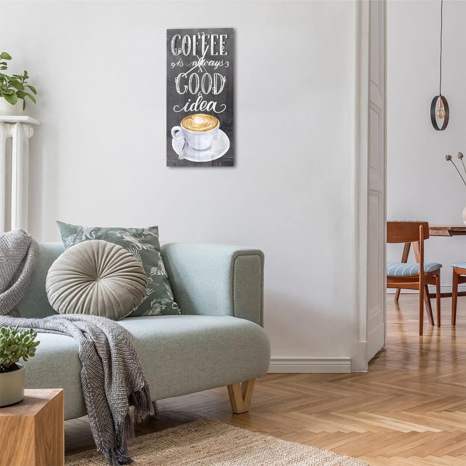 Wanduhr 30x60 - Kaffee-Spruch
