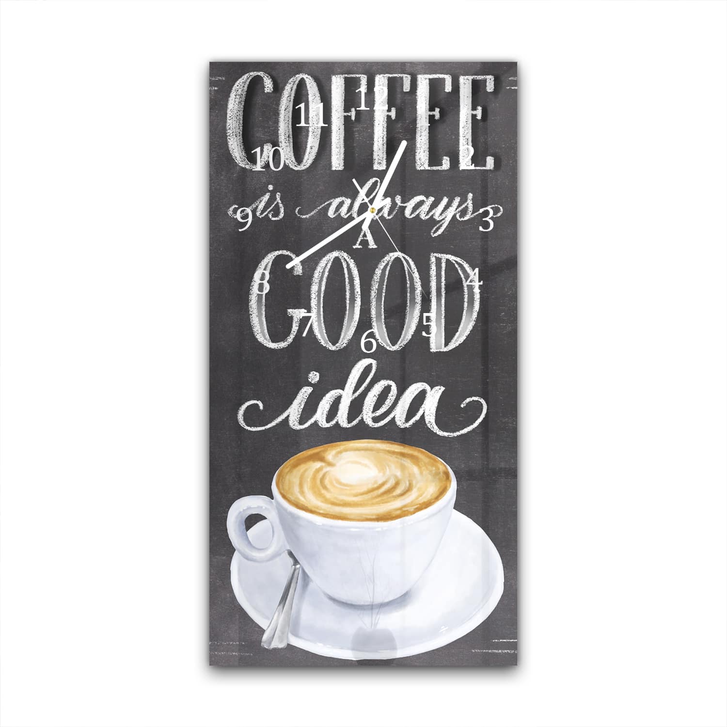 Wanduhr 30x60 - Kaffee-Spruch