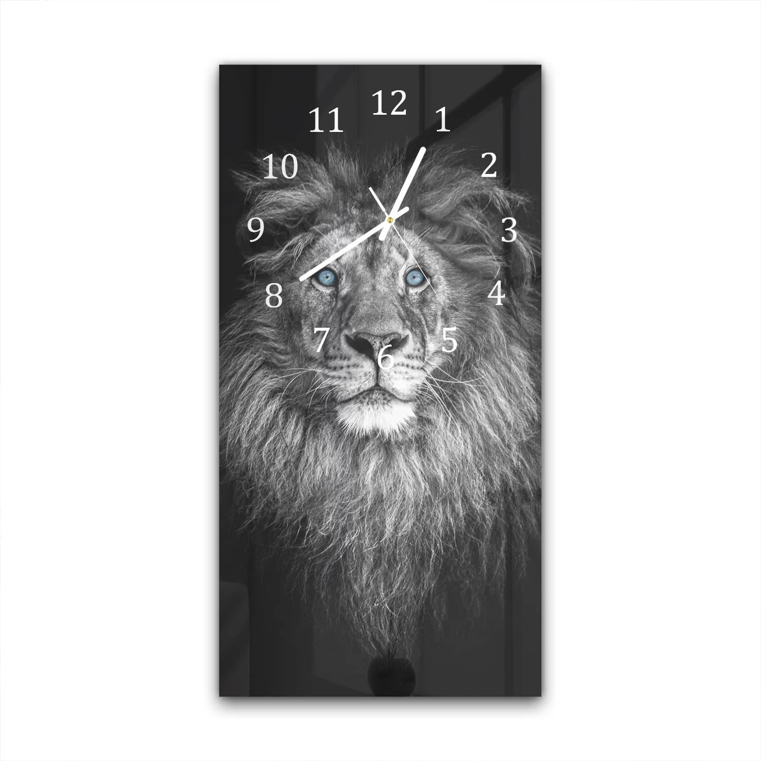 Wanduhr 30x60 - Löwe mit blauen Augen