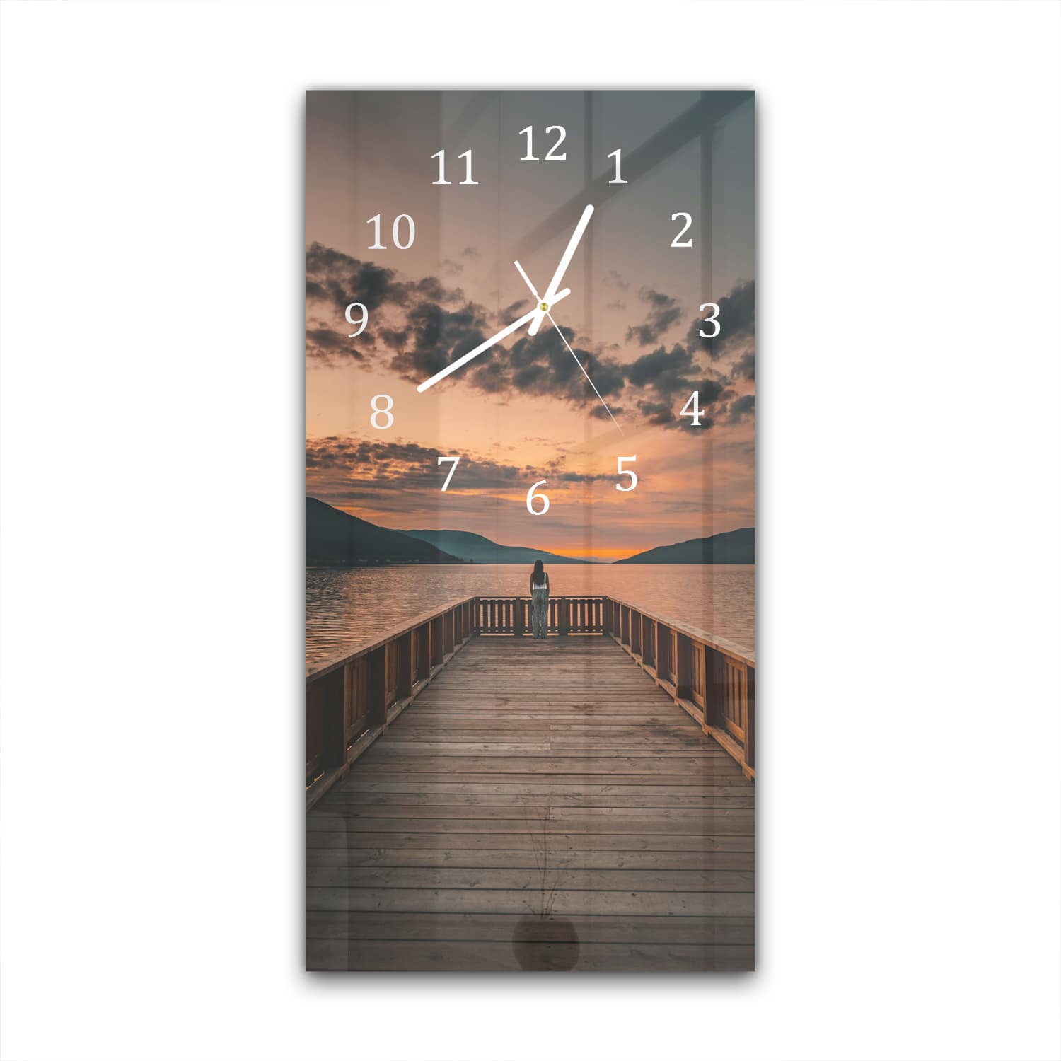 Wanduhr 30x60 - Steg am See