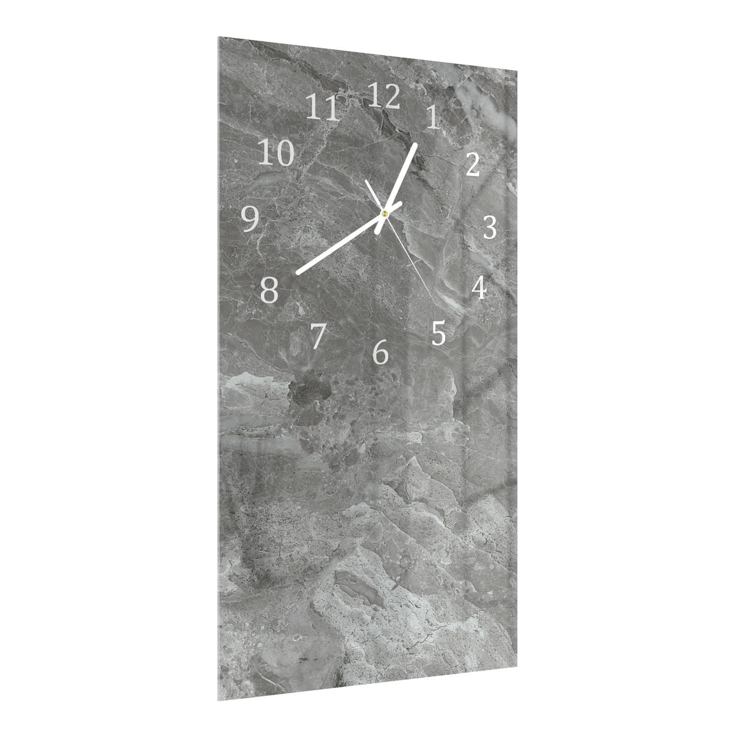 Wanduhr 30x60 - Silbergrauer Marmor