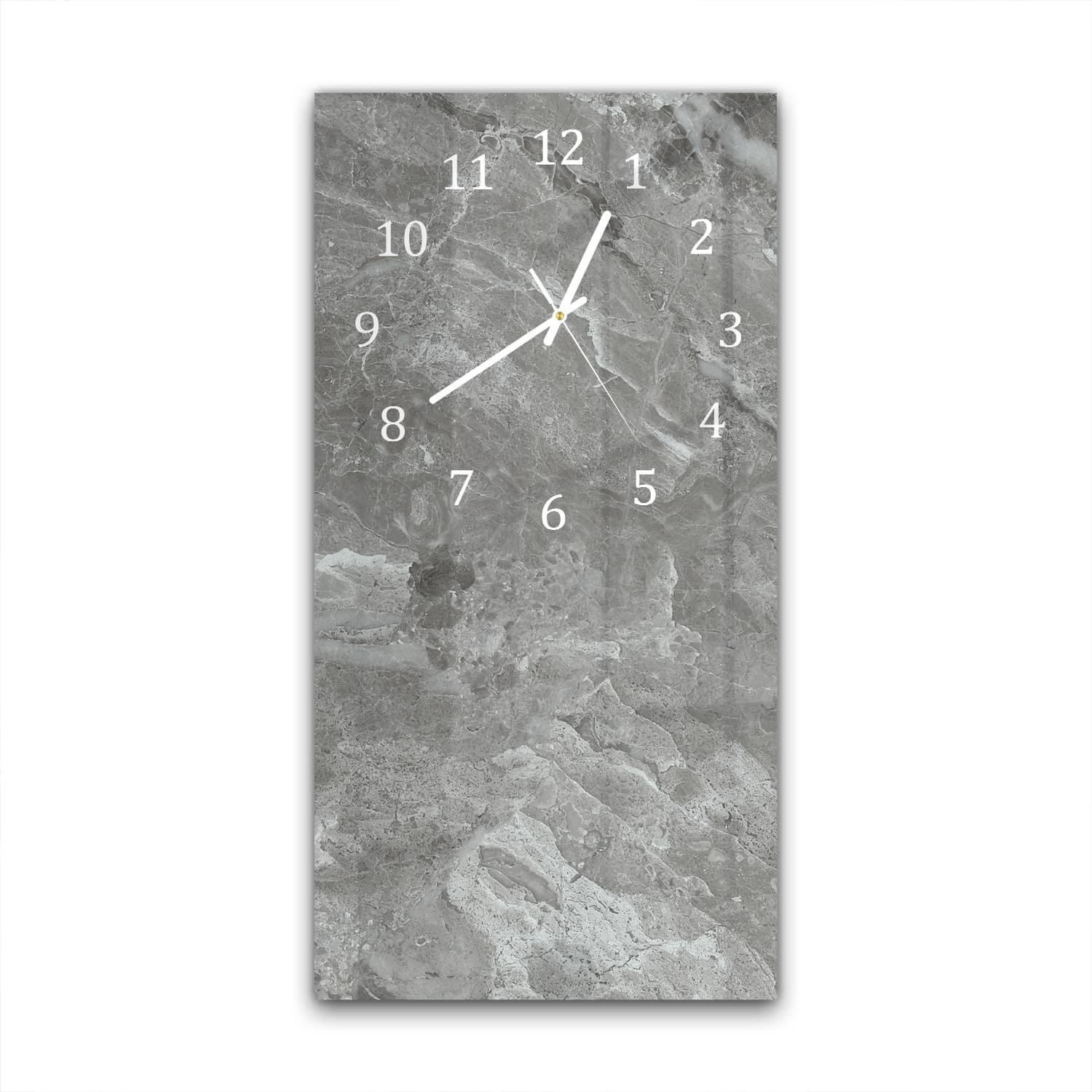 Wanduhr 30x60 - Silbergrauer Marmor