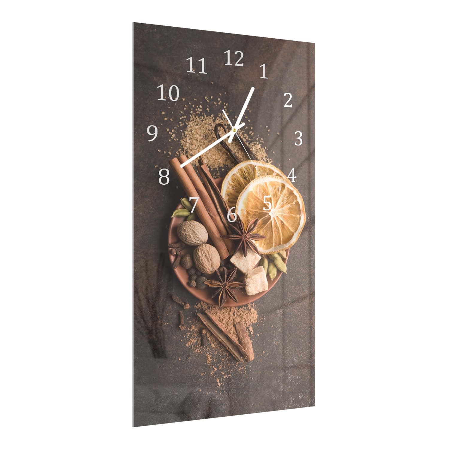 Wanduhr 30x60 - Zimt & Zitrus