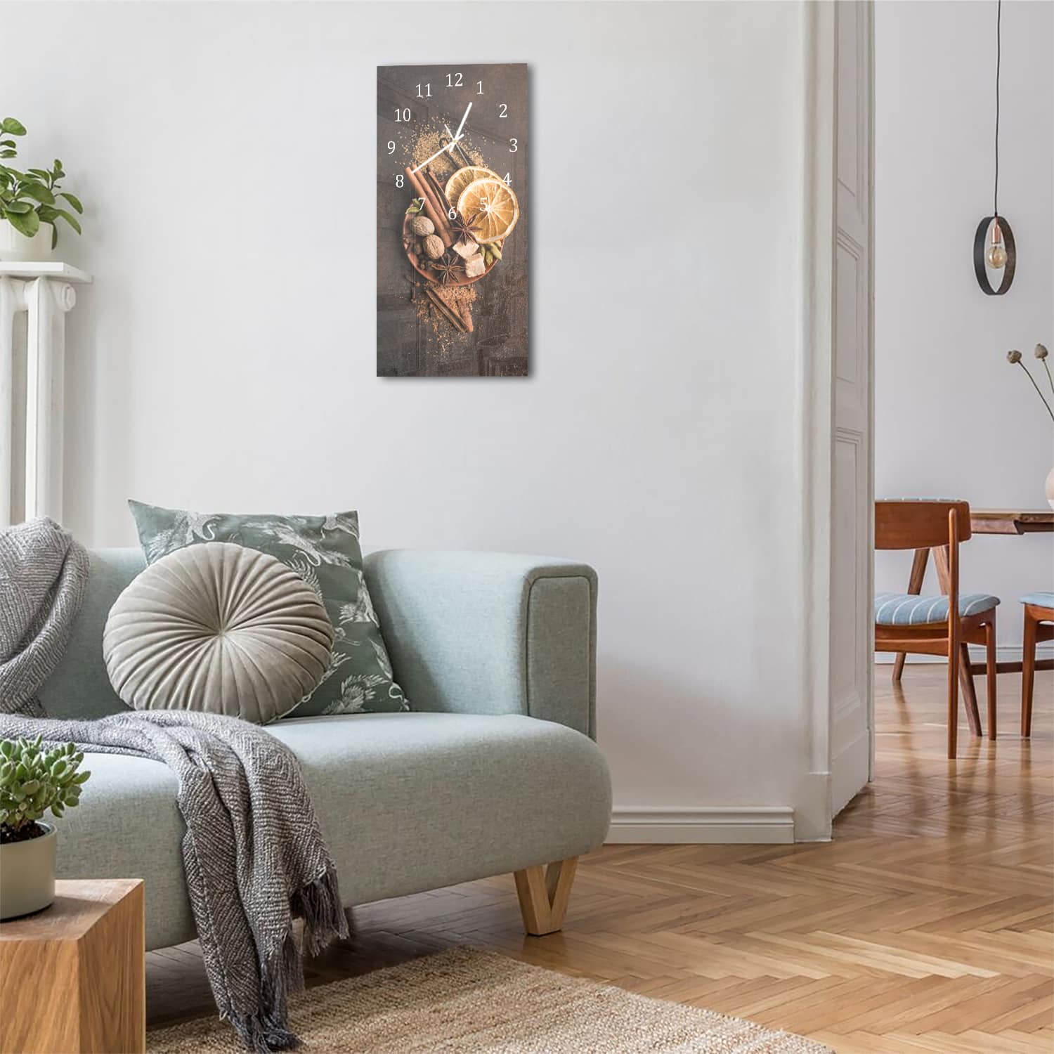 Wanduhr 30x60 - Zimt & Zitrus