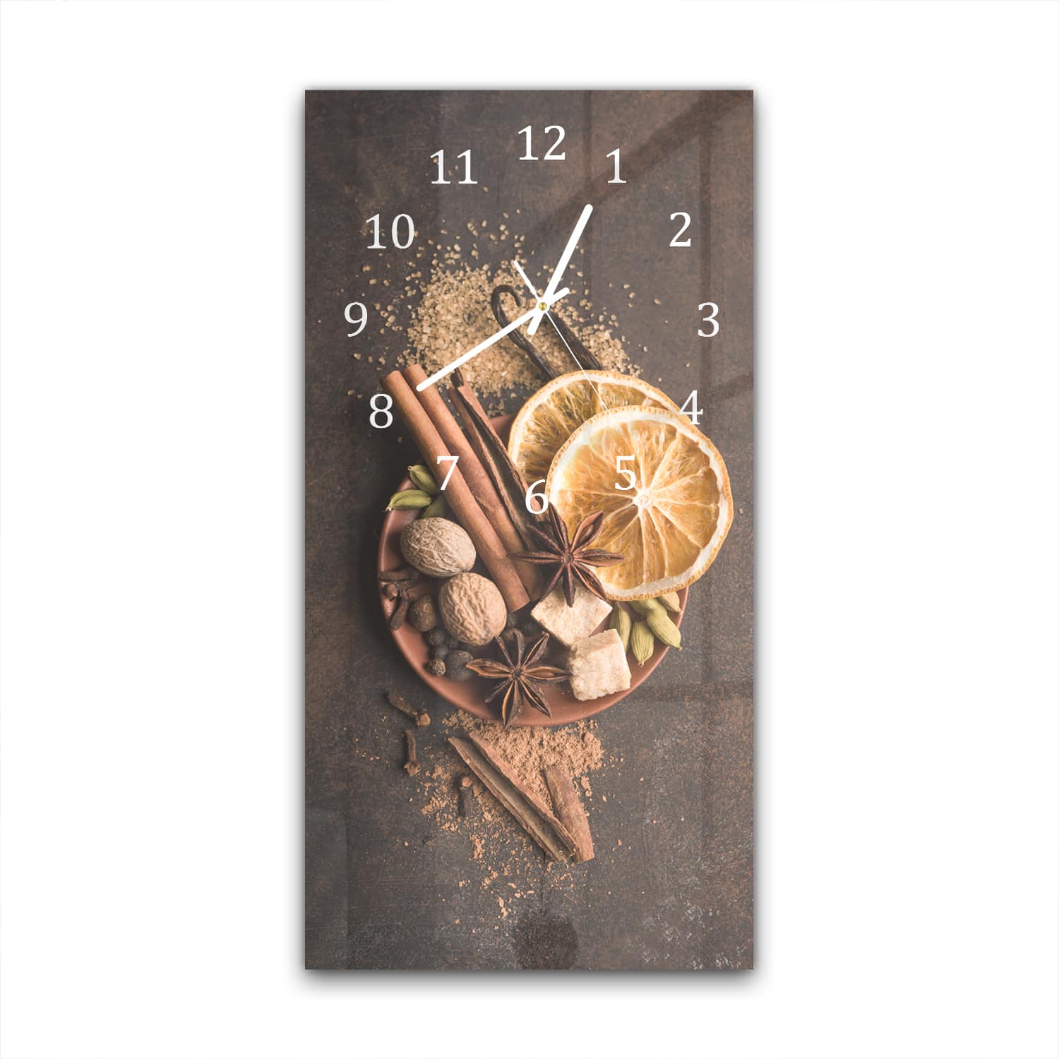Wanduhr 30x60 - Zimt & Zitrus
