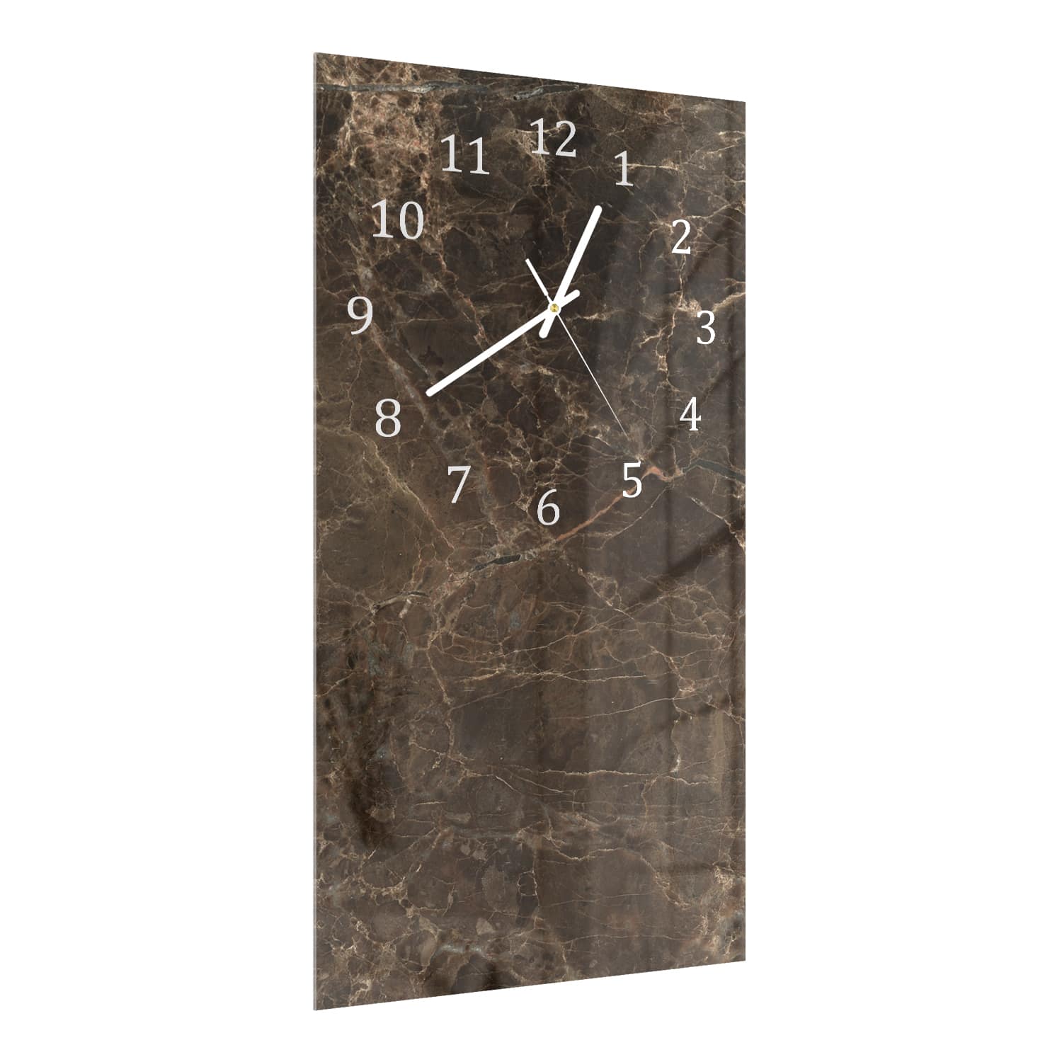 Wanduhr 30x60 - Brauner Marmor