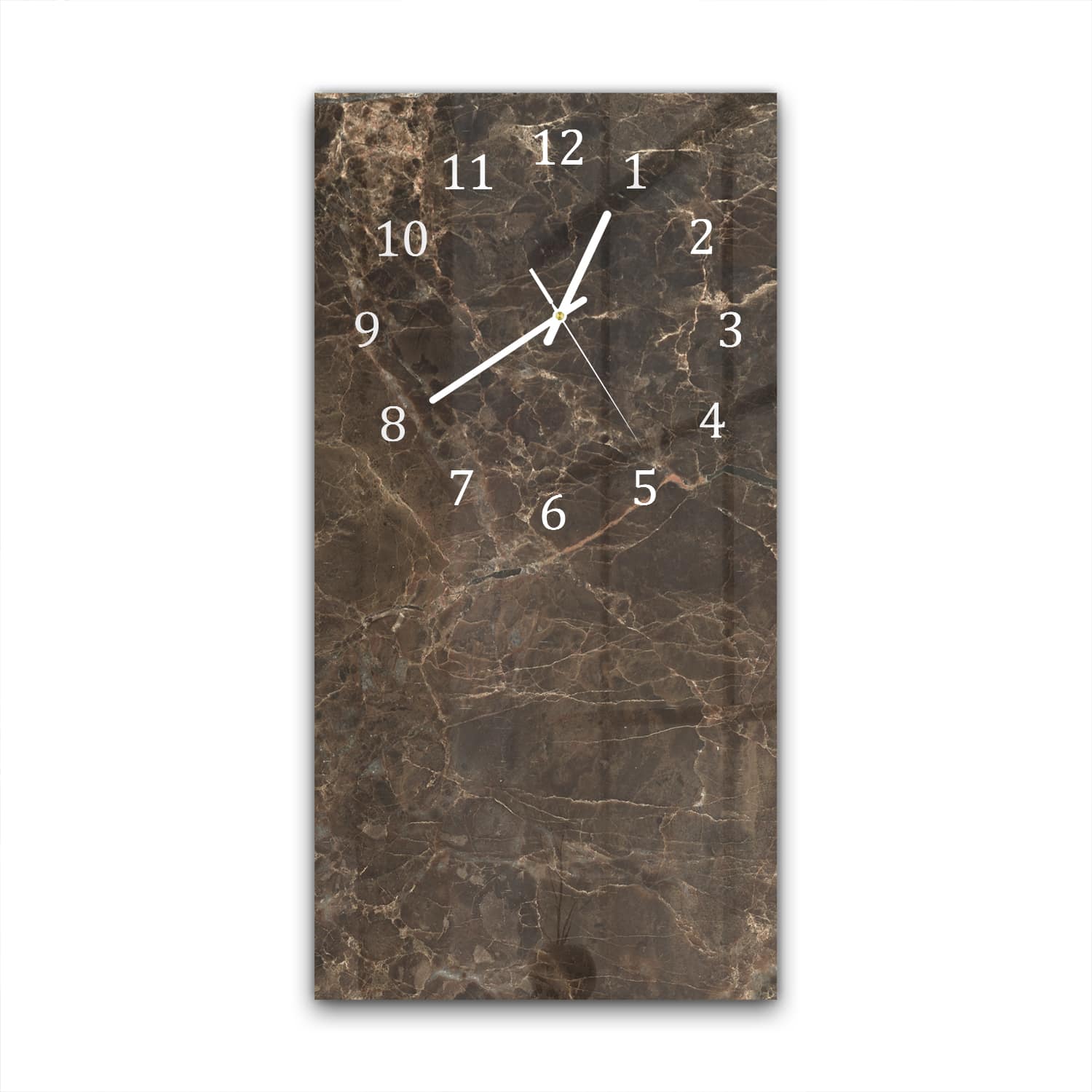 Wanduhr 30x60 - Brauner Marmor