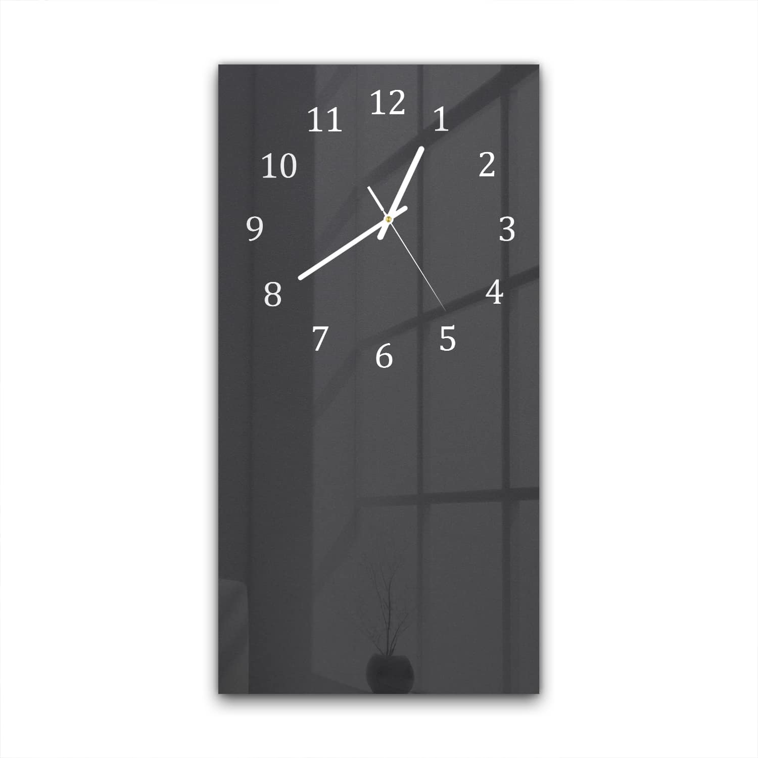 Wanduhr 30x60 - Matt Schwarz