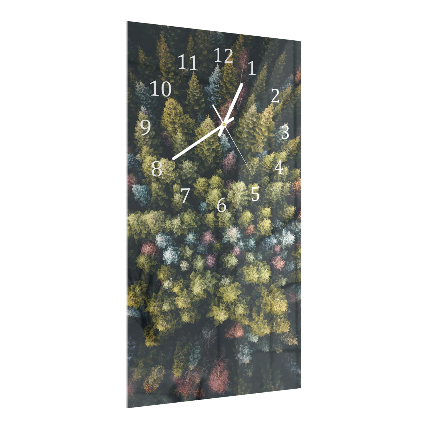 Wanduhr 30x60 - Wald von oben