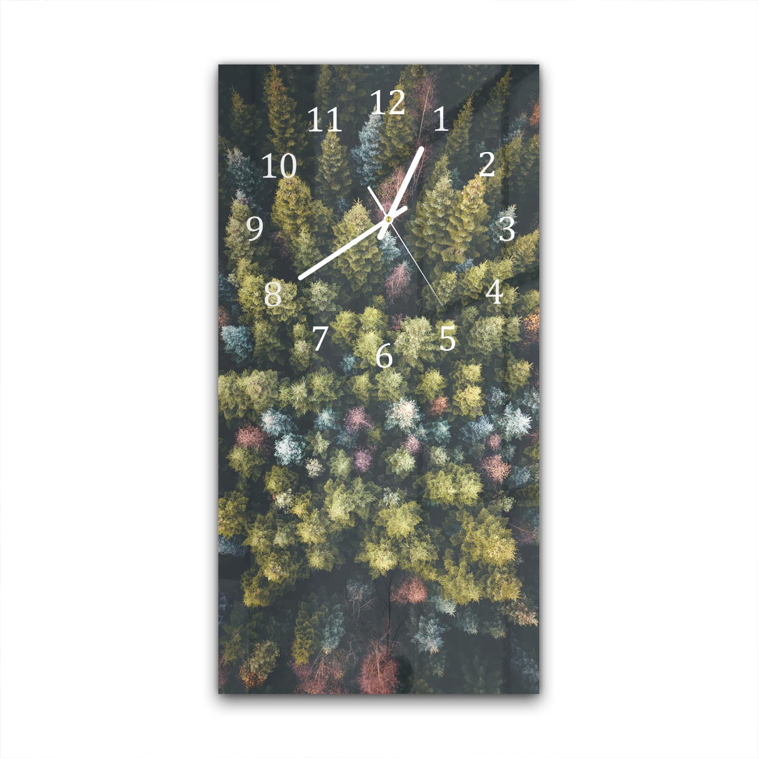 Wanduhr 30x60 - Wald von oben