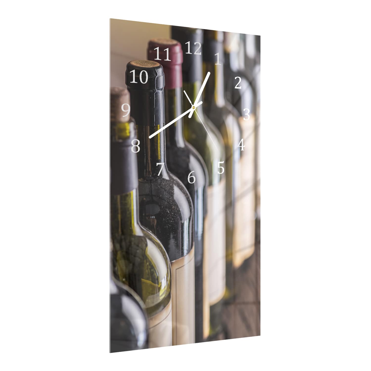 Wanduhr 30x60 - Weinflaschen