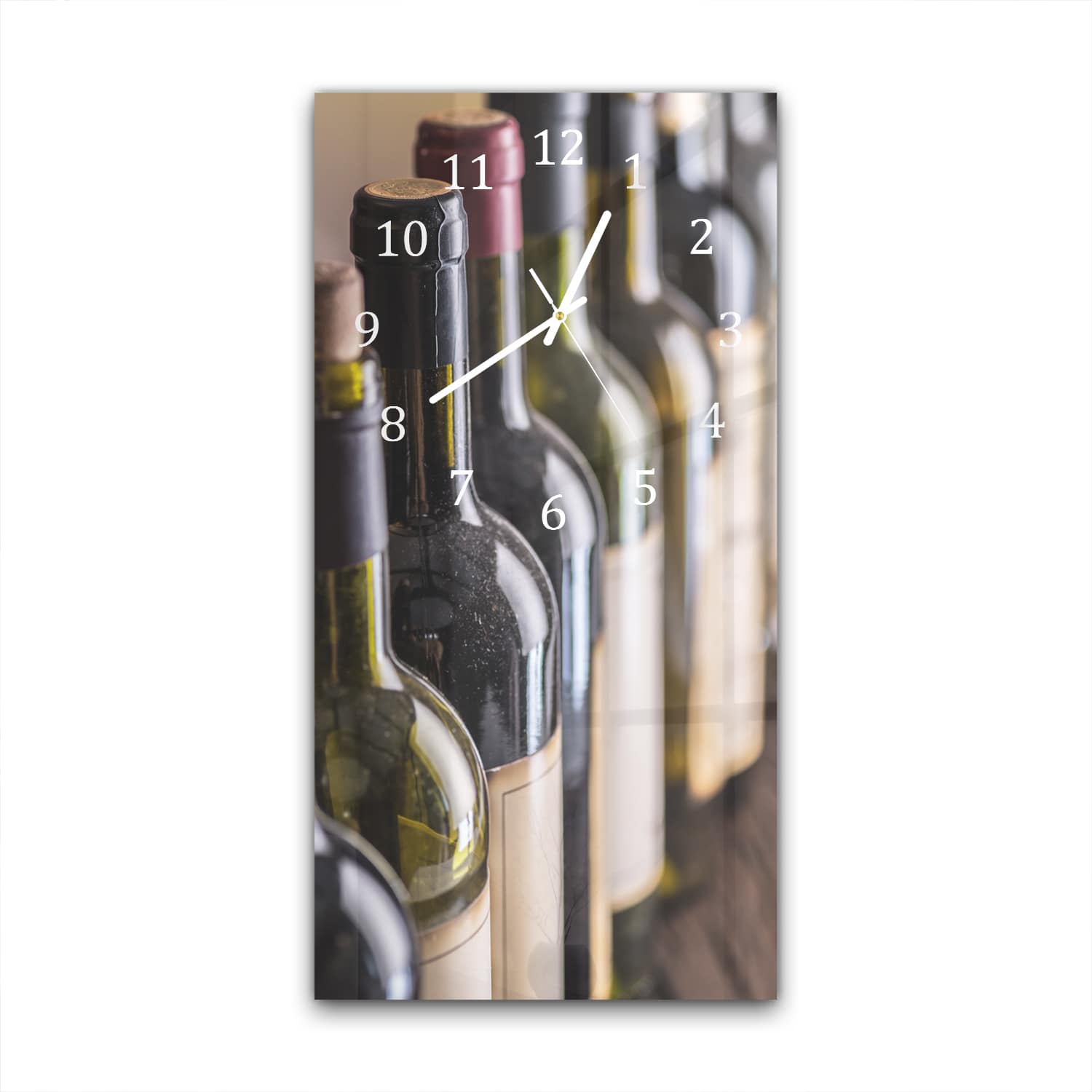 Wanduhr 30x60 - Weinflaschen