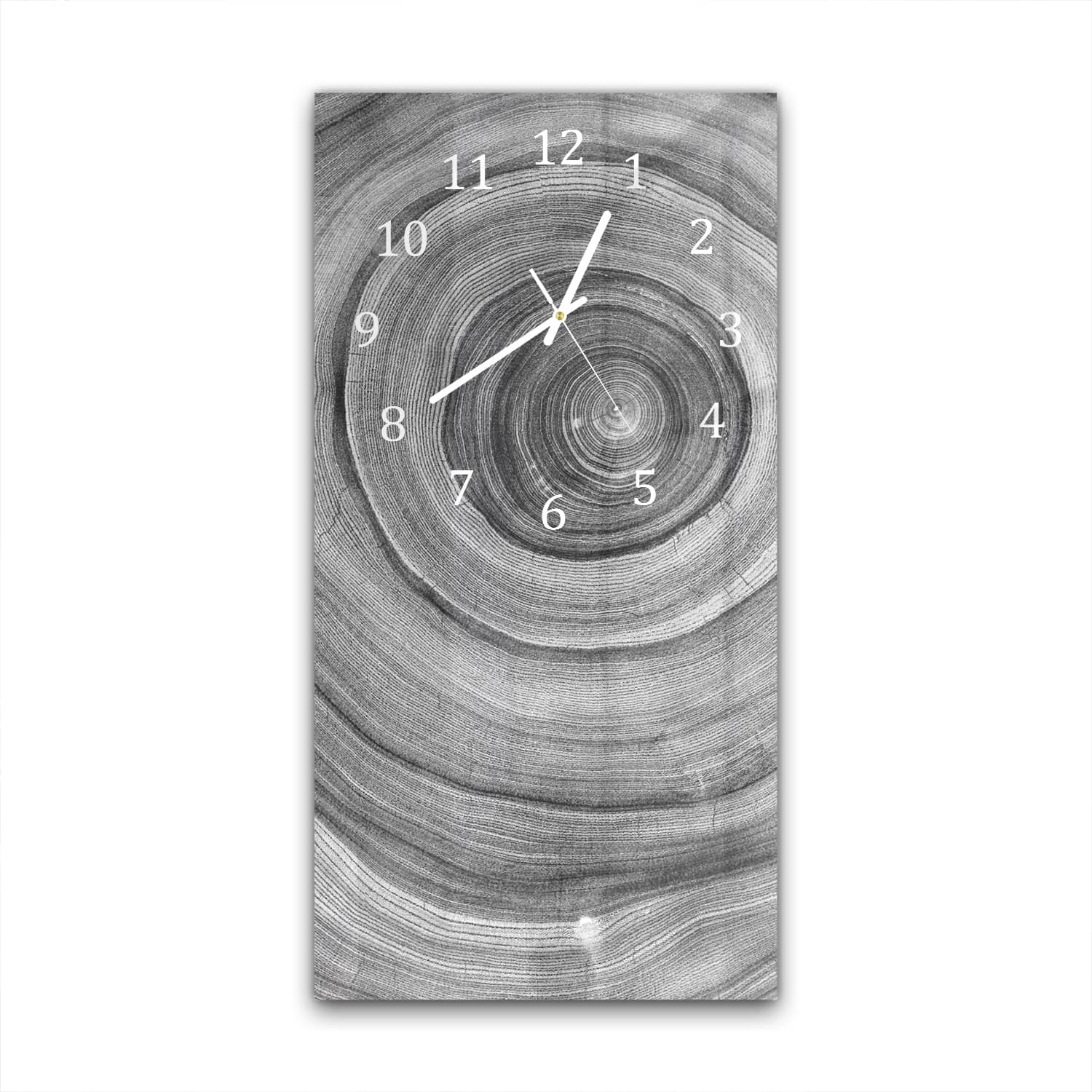 Wanduhr 30x60 - Schwarz-weiße Baumringe