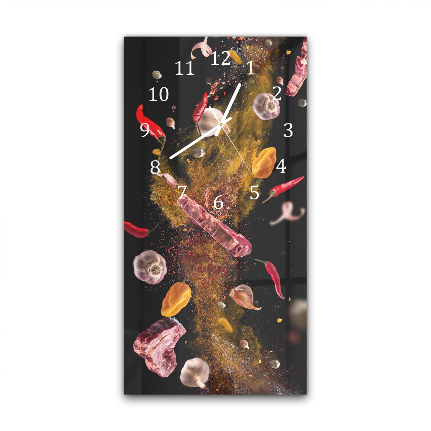 Wanduhr 30x60 - Würzige Fleischmischung