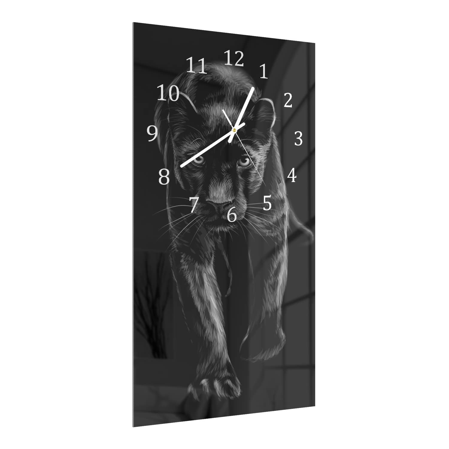 Wanduhr 30x60 - Ästhetischer Leopard