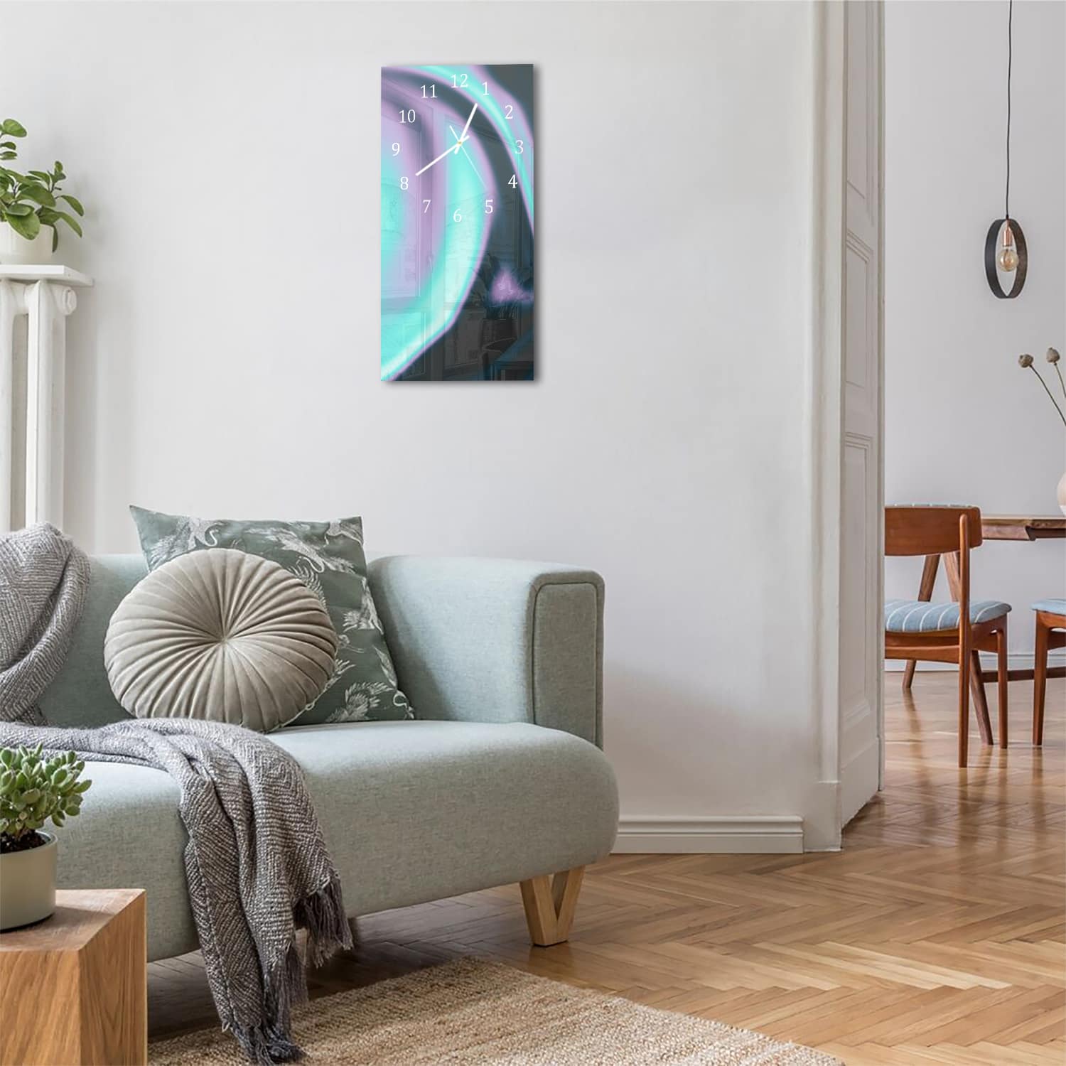 Wanduhr 30x60 - Neonwellen